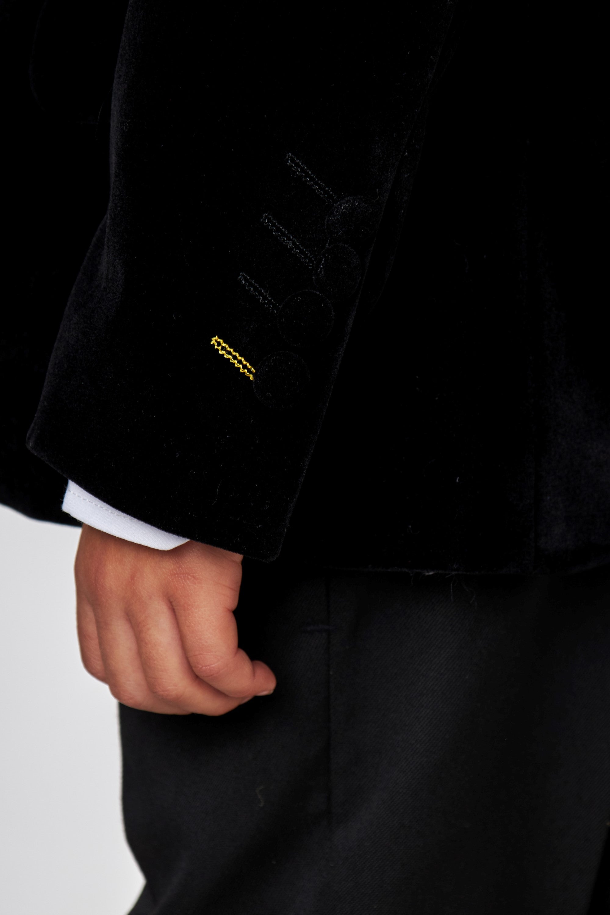 GARY - KIDS BLACK VELVET BLAZER