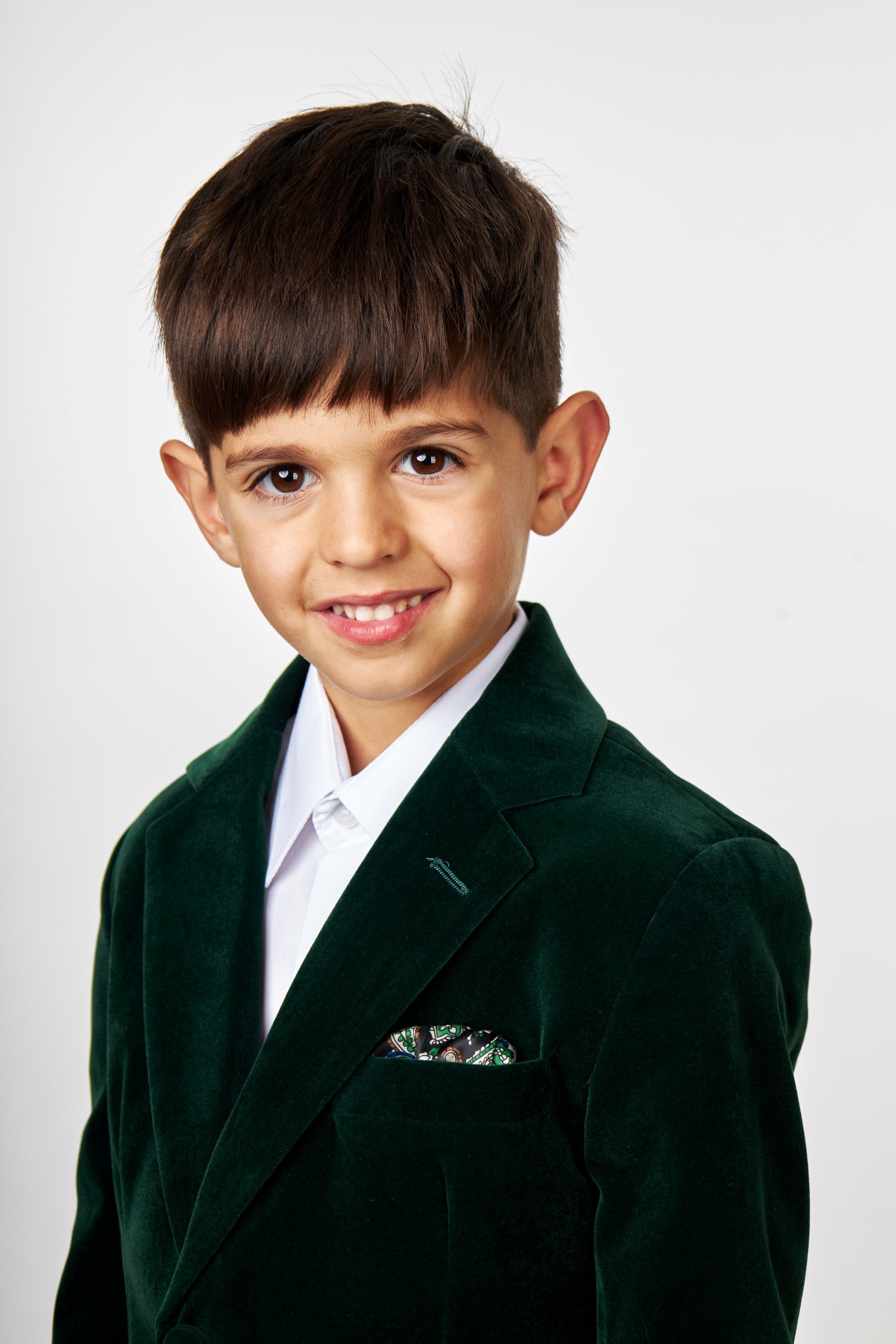 GARY - KIDS GREEN VELVET BLAZER