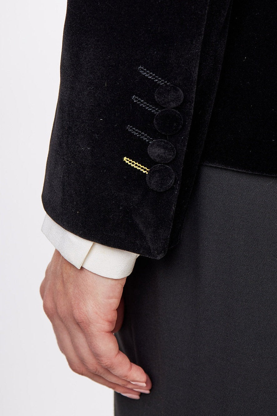 STELLA - LADIES BLACK VELVET BLAZER