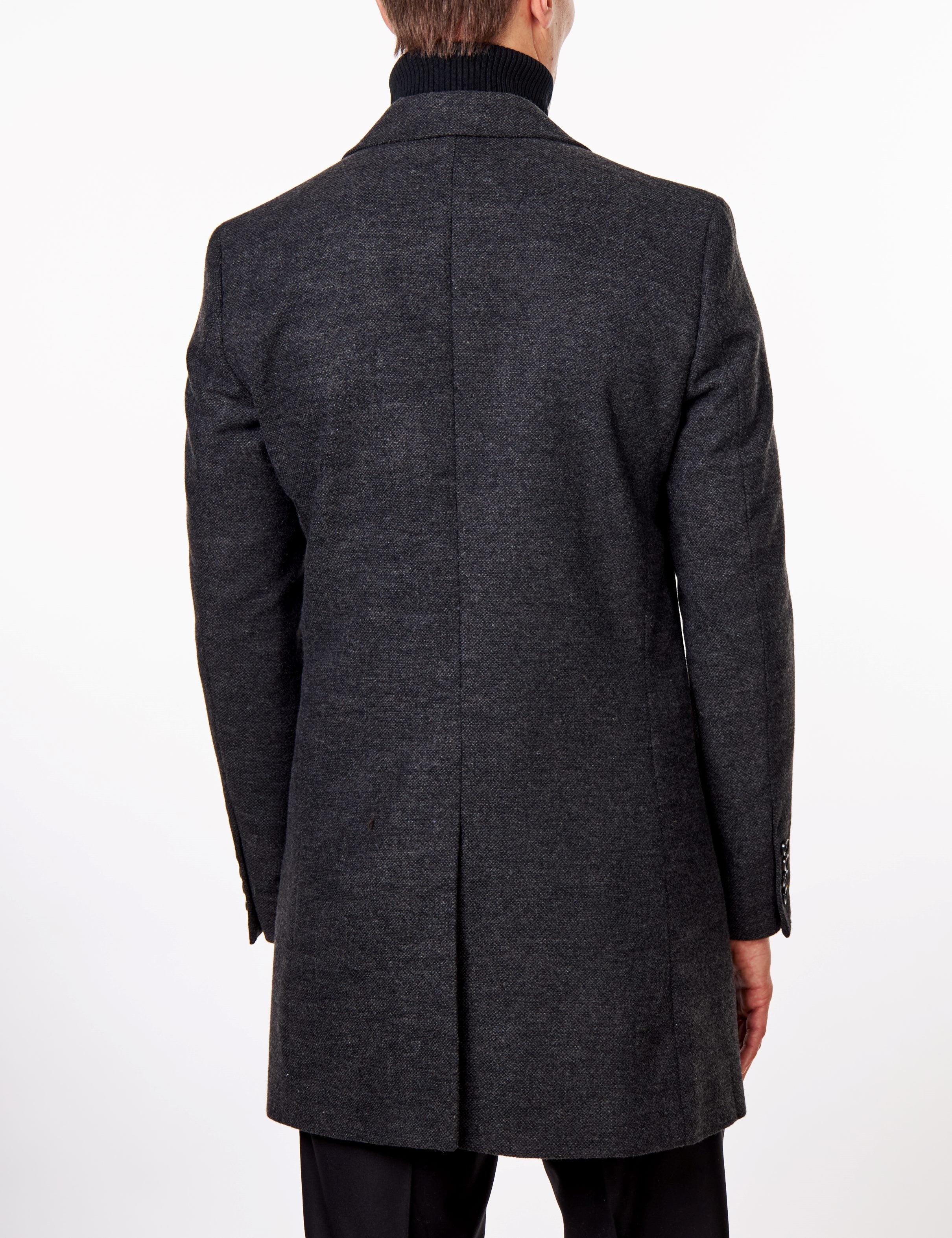 NESTOR – GREY TWEED WOOL BLEND OVERCOAT