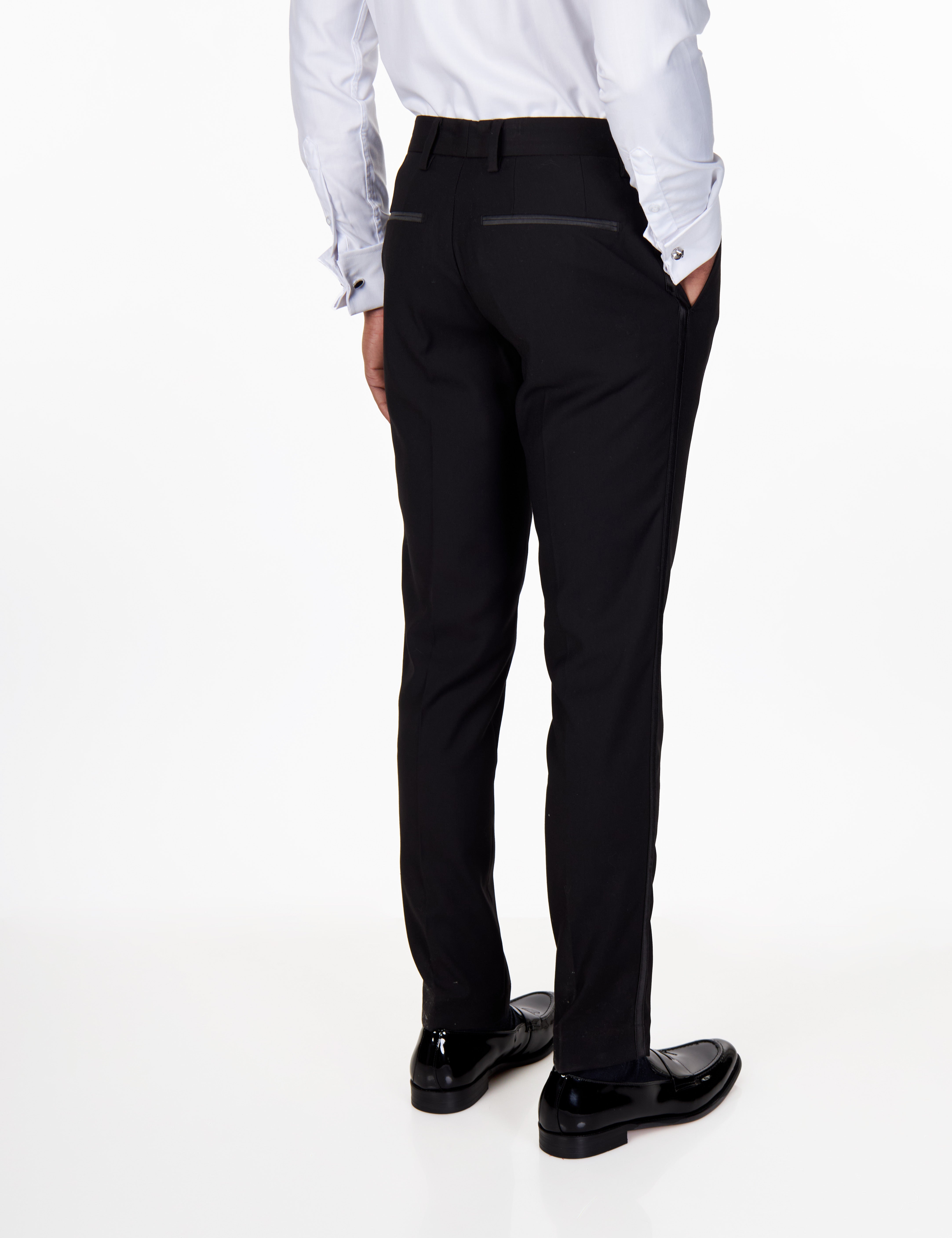 BLACK TUXEDO TROUSERS WITH SATIN TAPE