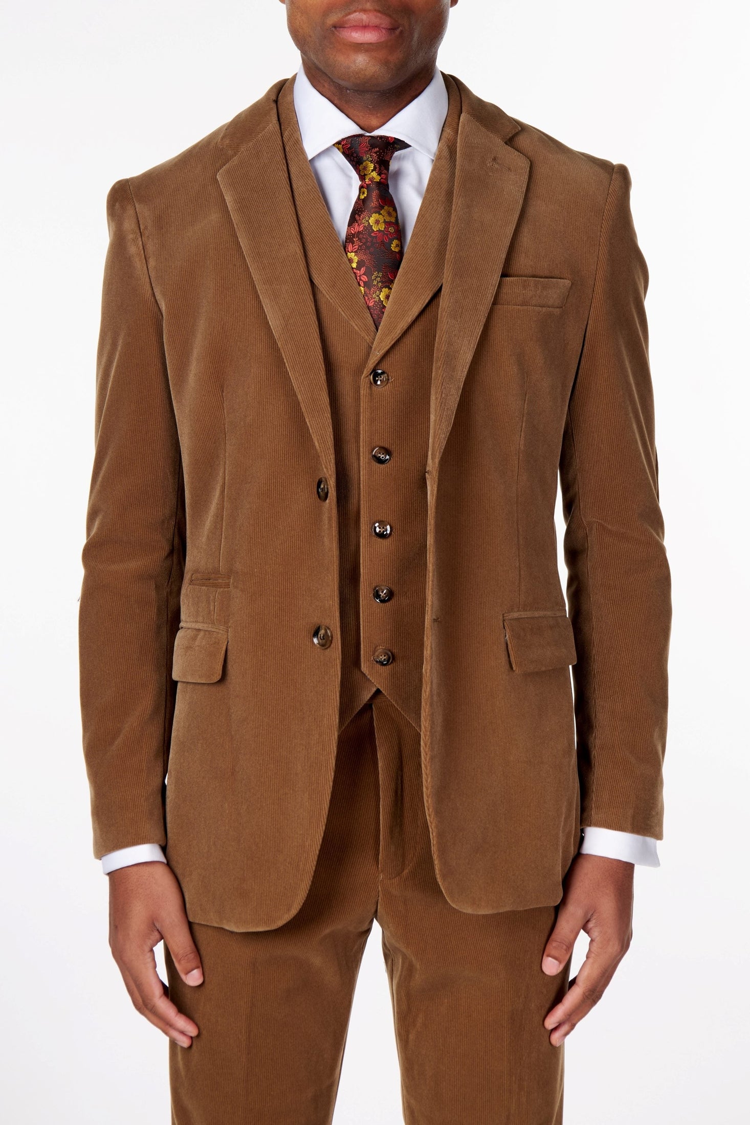 CORDUORY TAN TAILORED FIT JACKET