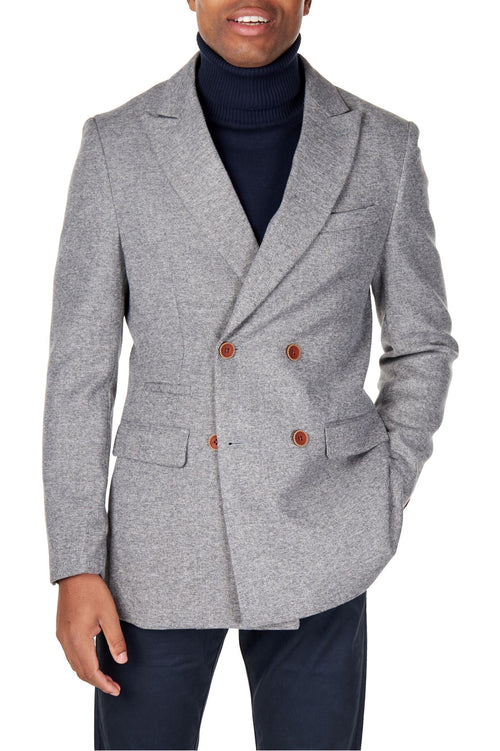 MARCO – ZWEIREIHIGE TWEED-JACKE IN GRAU