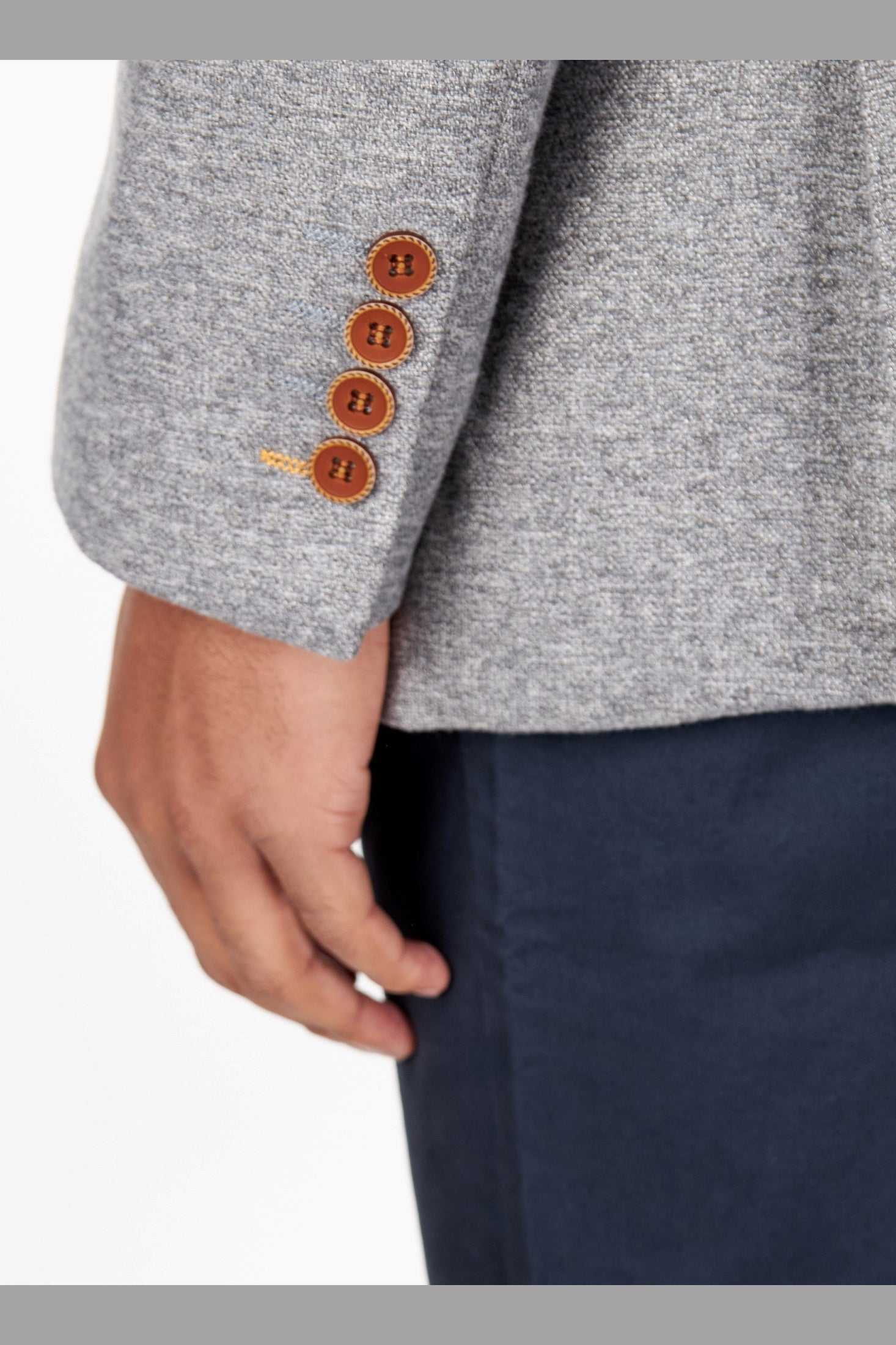 MARCO - DOUBLE BREASTED TWEED GREY JACKET