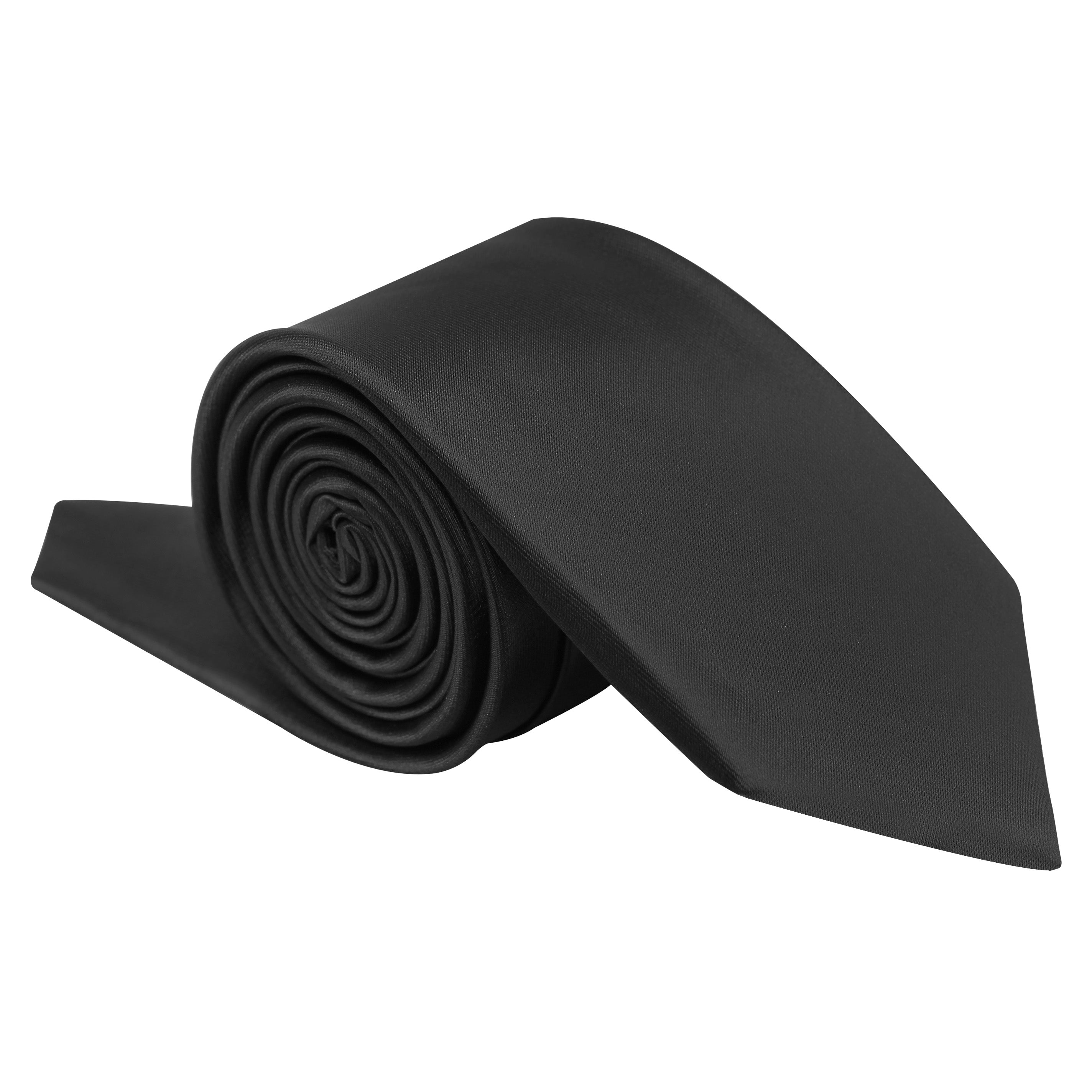 XPOSED - BLACK PREMIUM SATIN NECK TIE