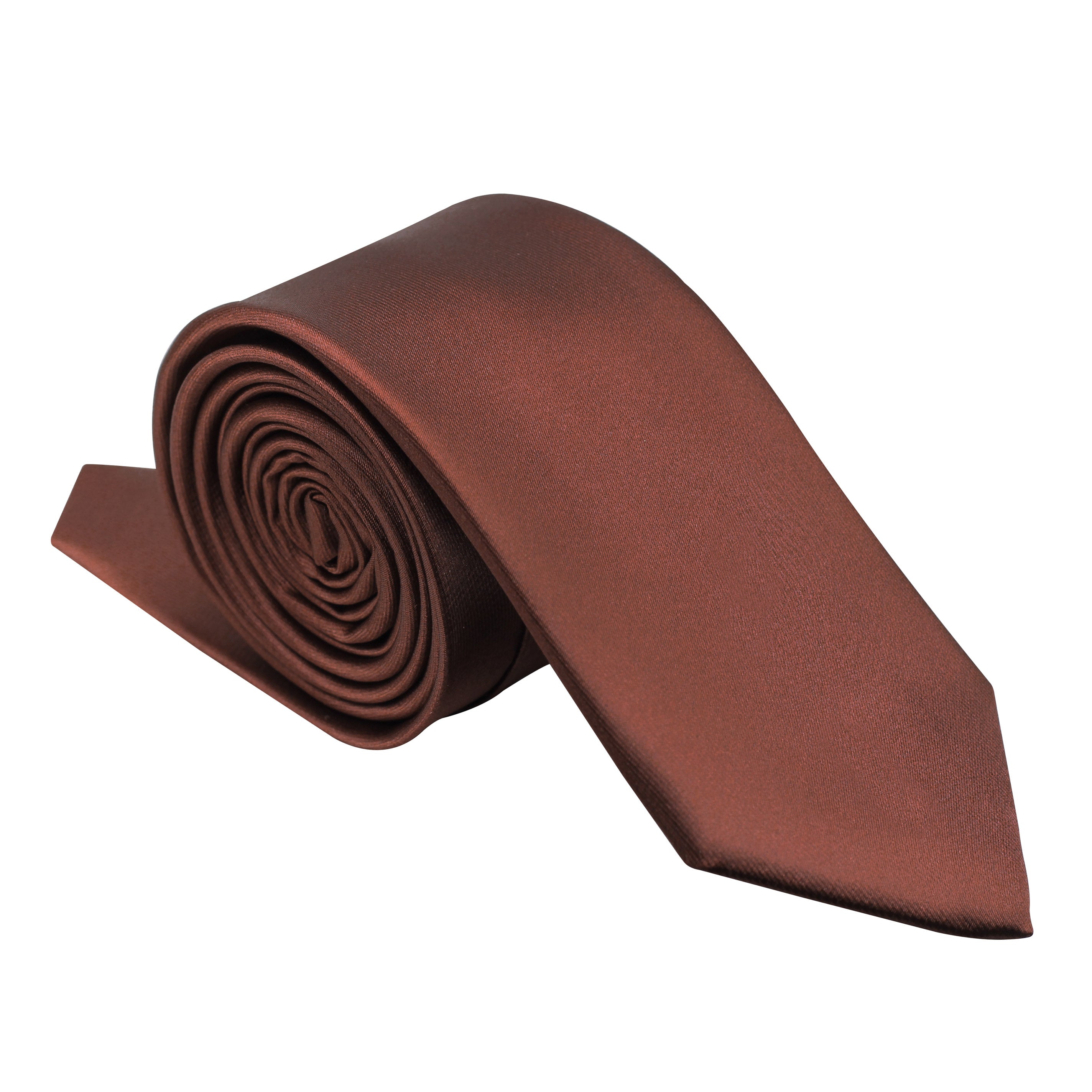 XPOSED - BROWN PREMIUM SATIN NECK TIE