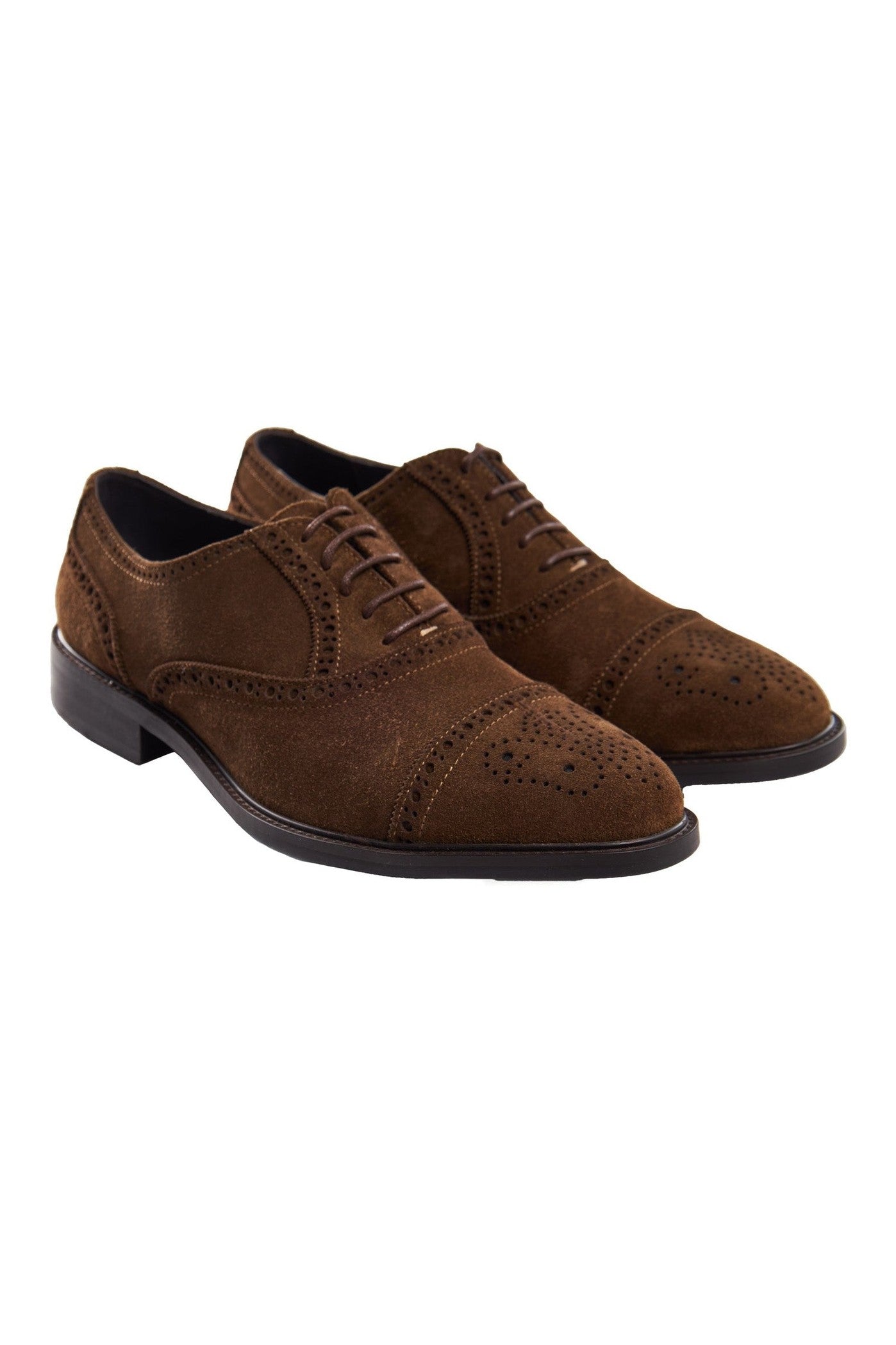 BROWN SUEDE LEATHER BROGUE SHOES