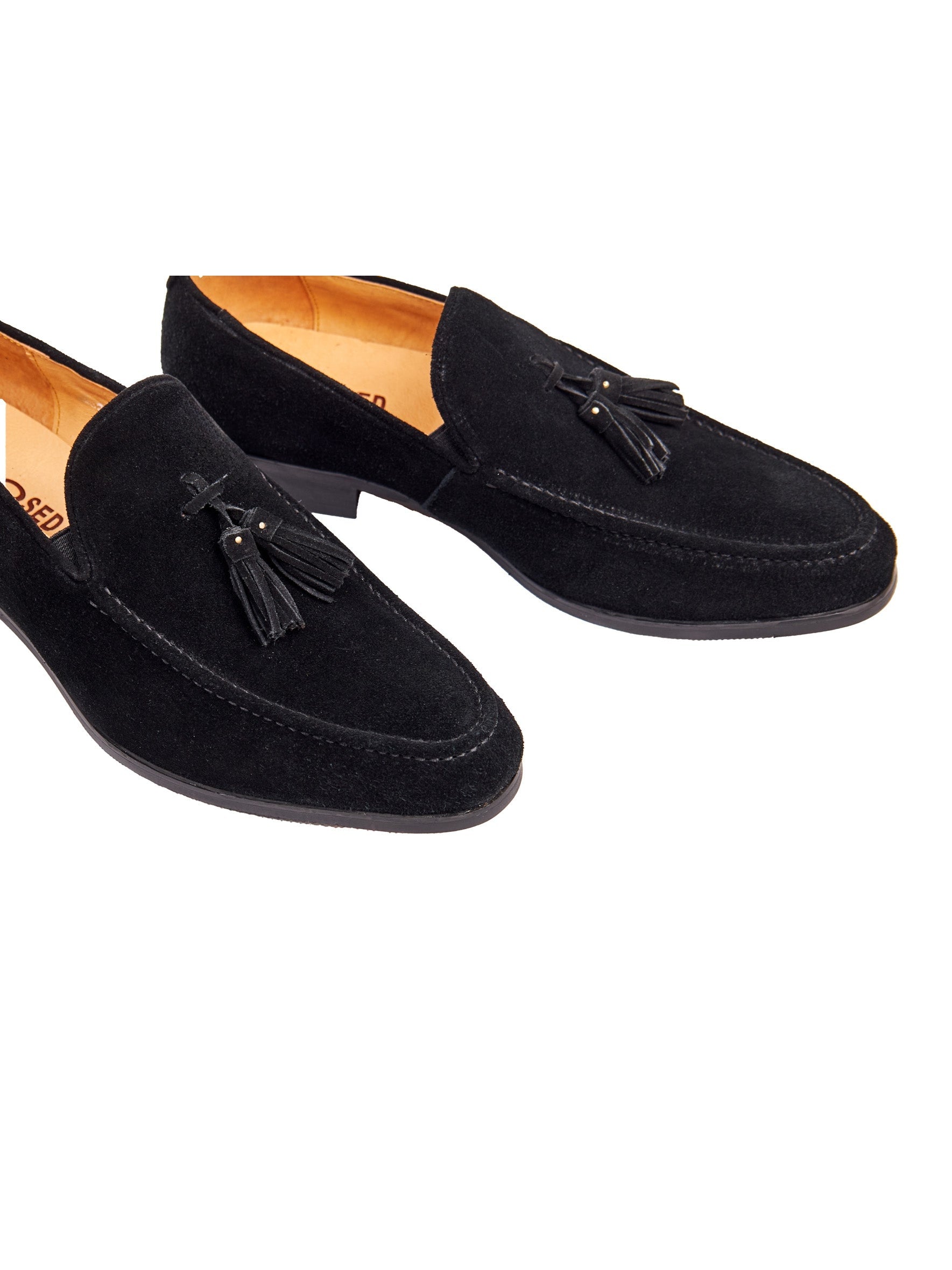 BLACK SUEDE LEATHER TASSEL LOAFERS