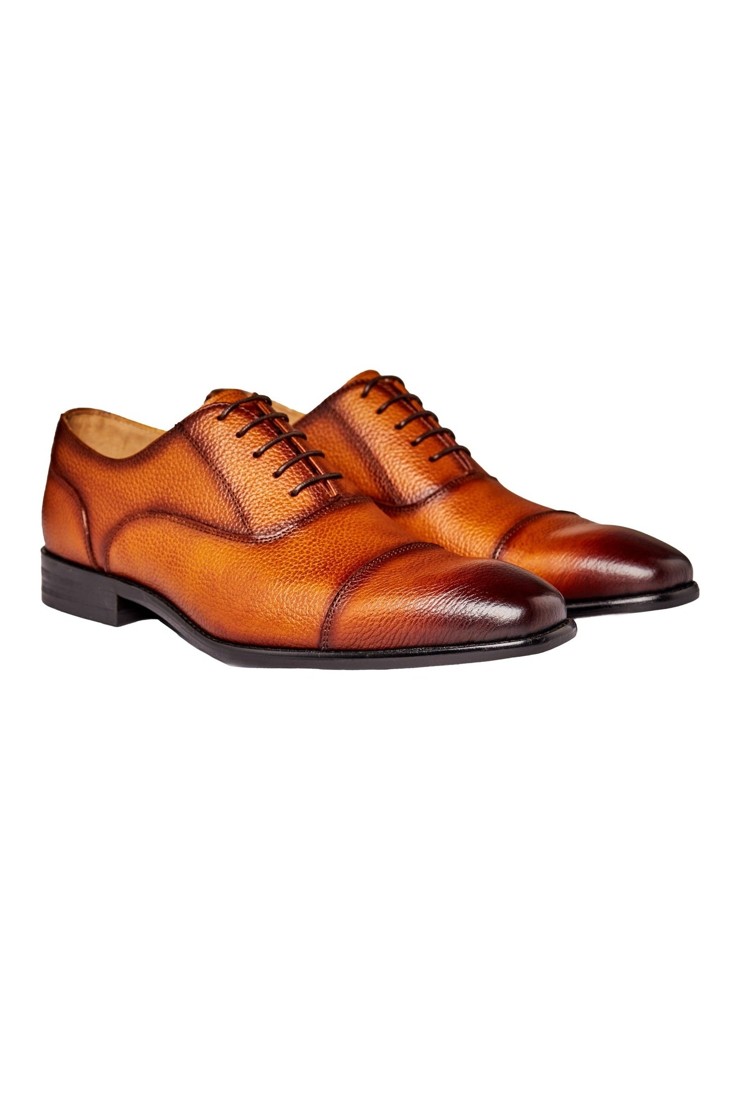 BROWN LEATHER OXFORD LACE UP SHOES