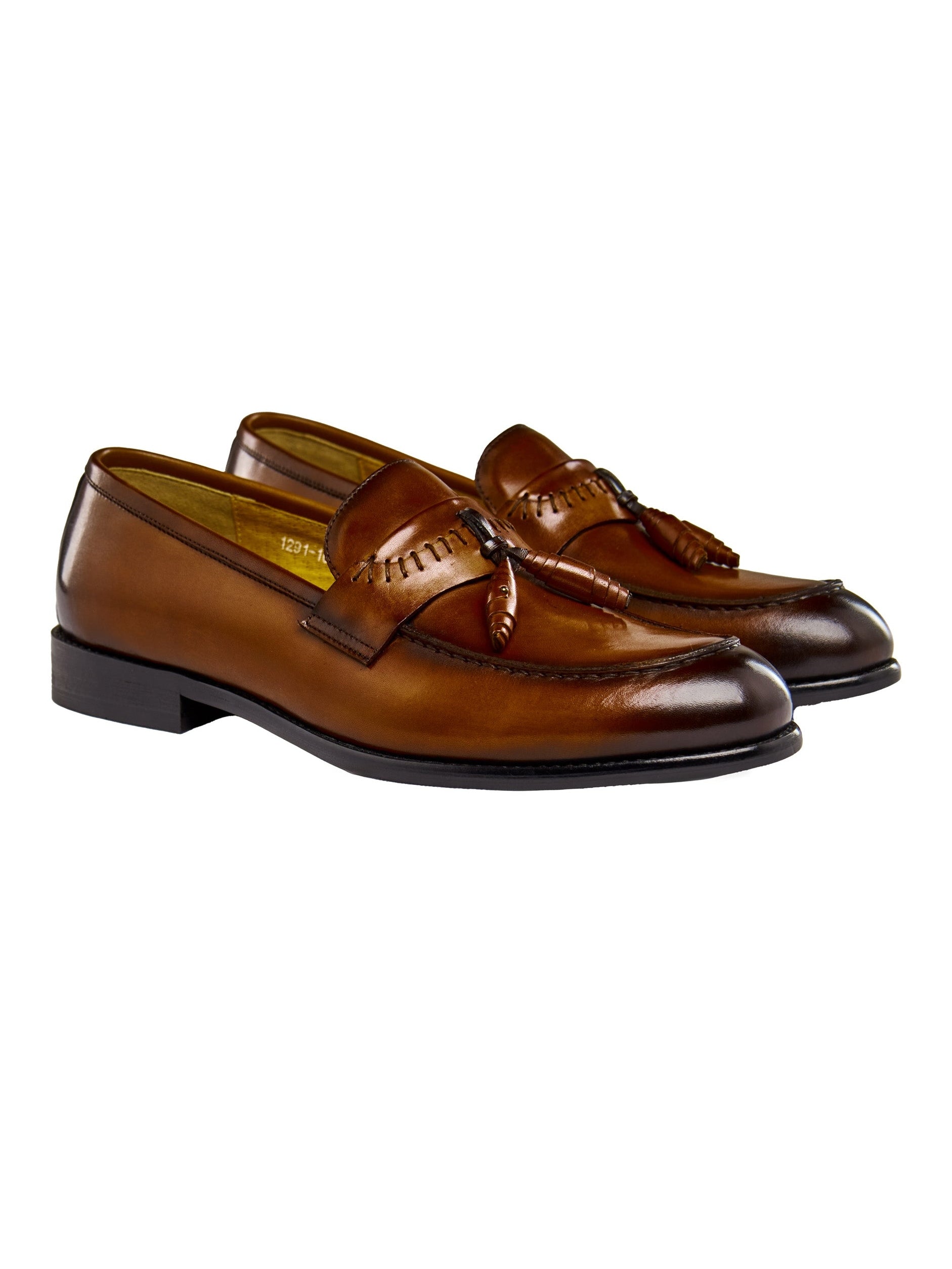 BROWN LEATHER TASSEL LOAFERS