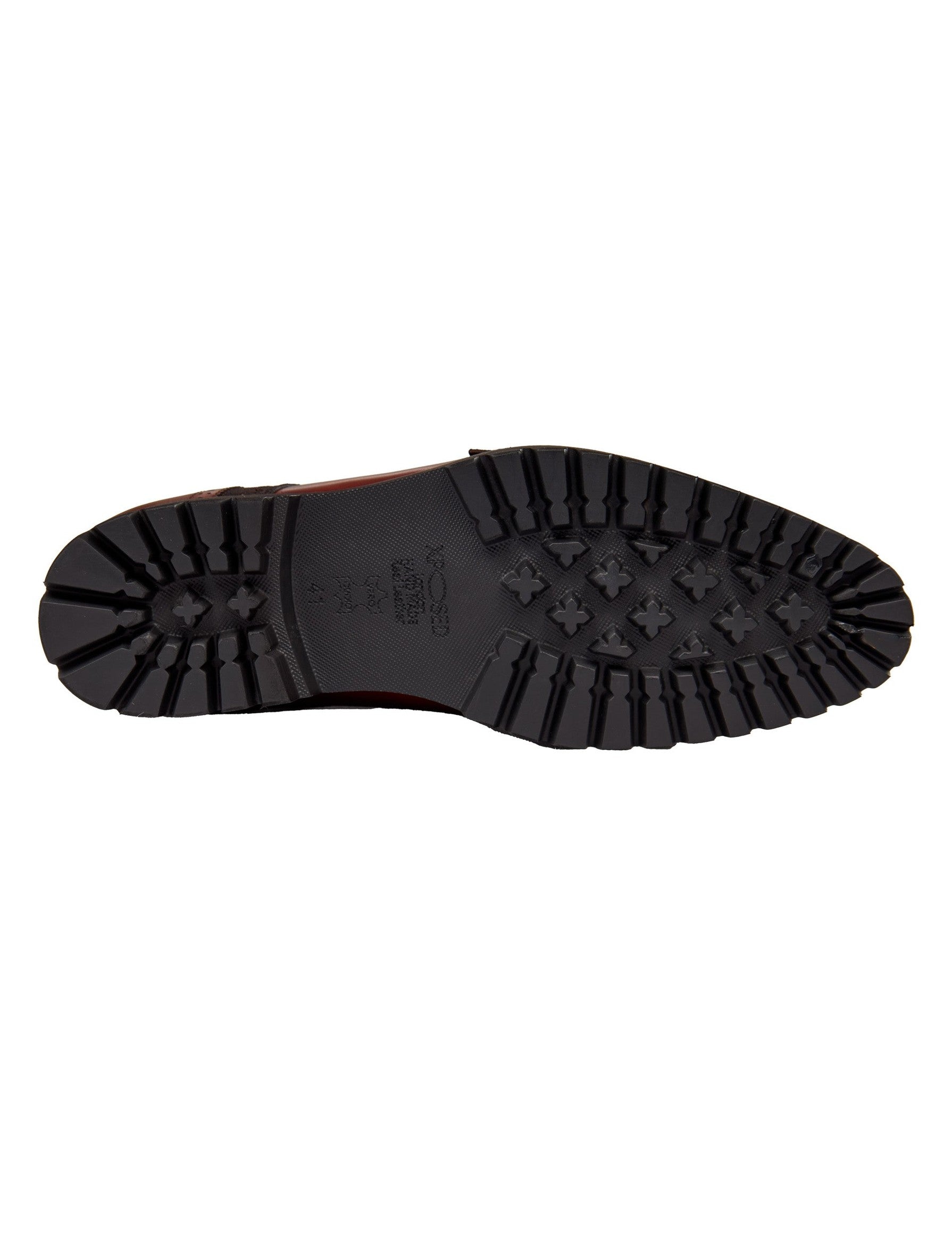 BROWN LEATHER & SUEDE DOUBLE MONK SHOES