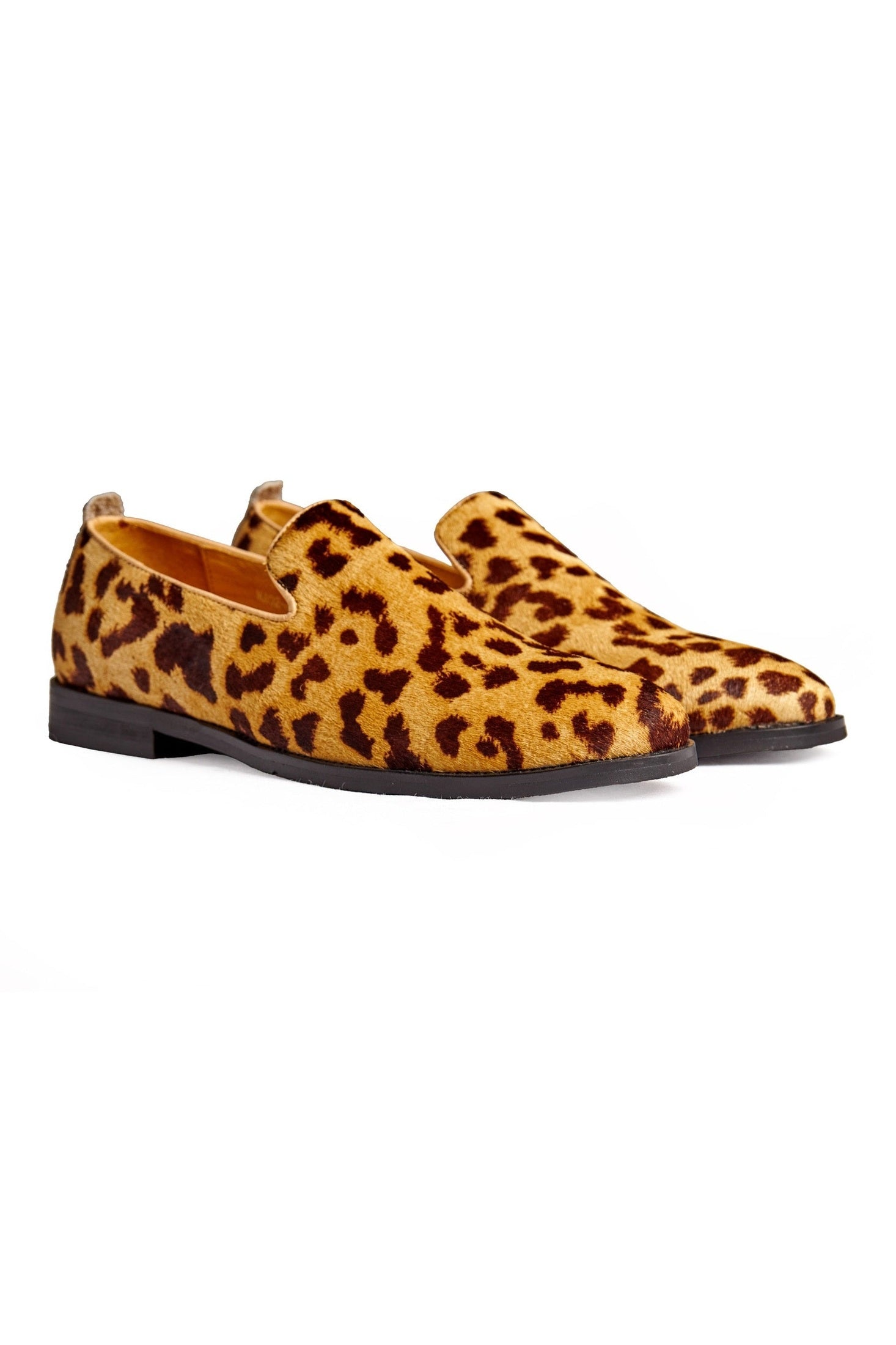 LEOPARD PRINT LEATHER LOAFERS