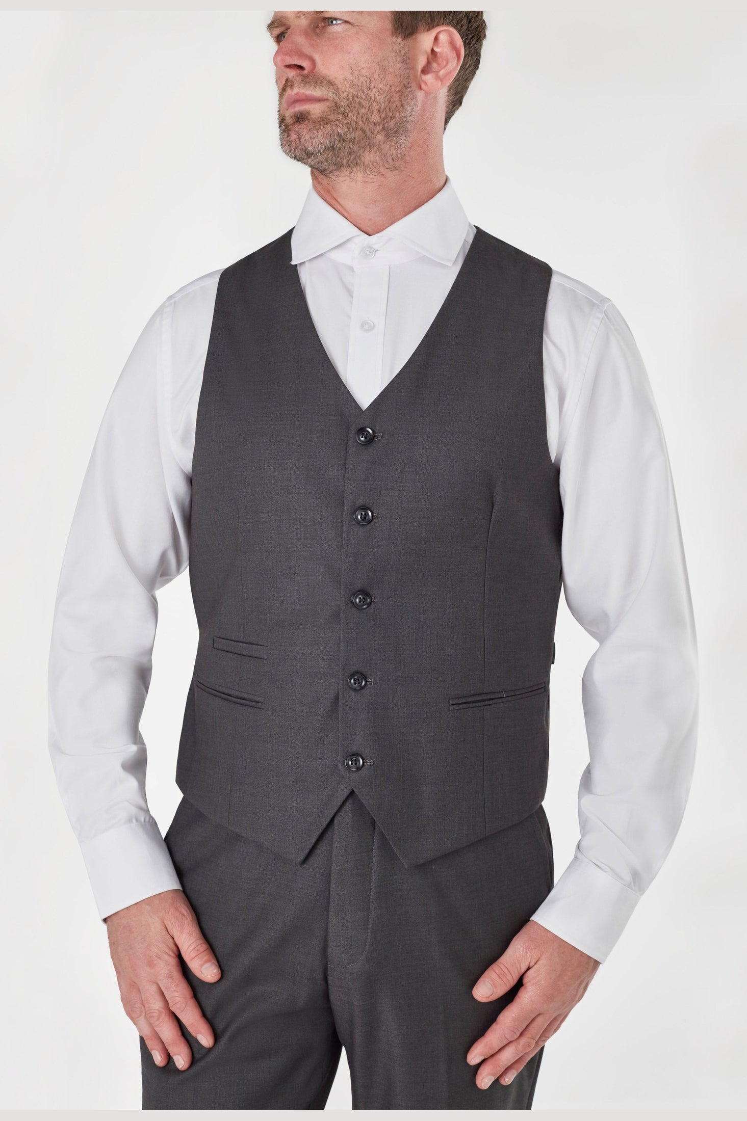 CHINESE GRANDAD COLLAR GREY JACKET