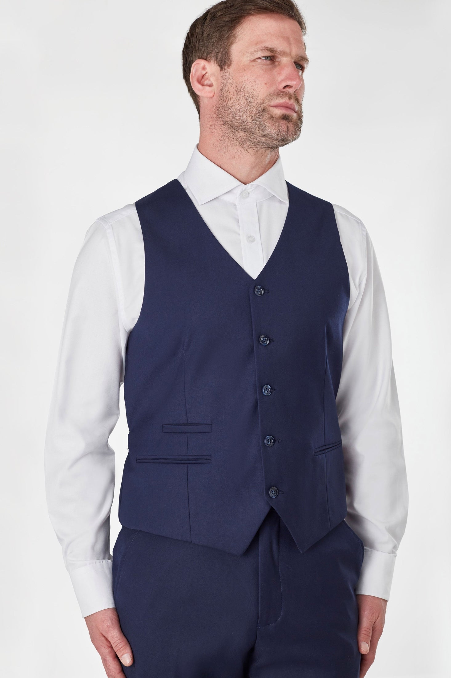 CHINESE GRANDAD COLLAR NAVY JACKET