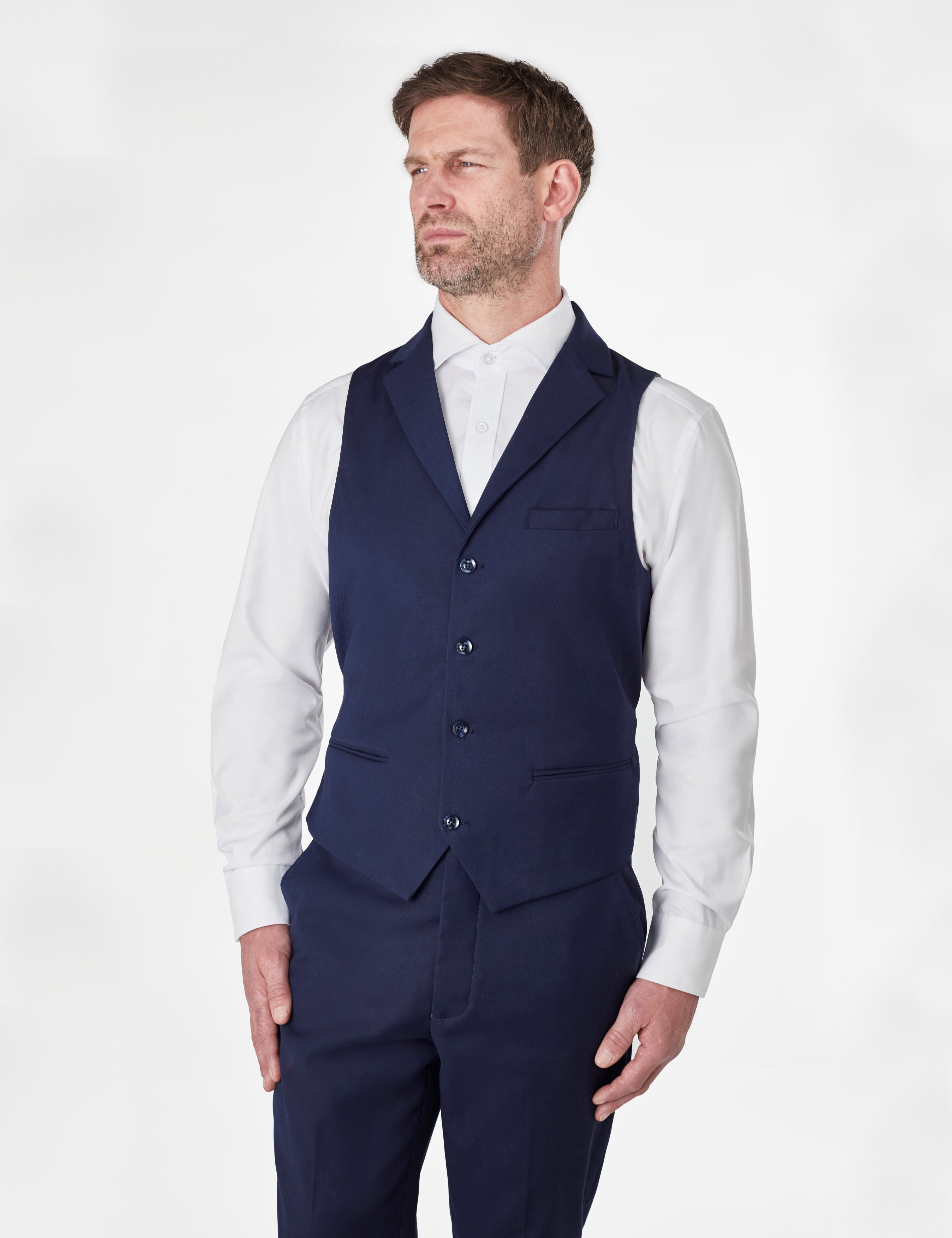 GRAHAM NAVY DOUBLE BREASTED JACKET & WAISTCOAT