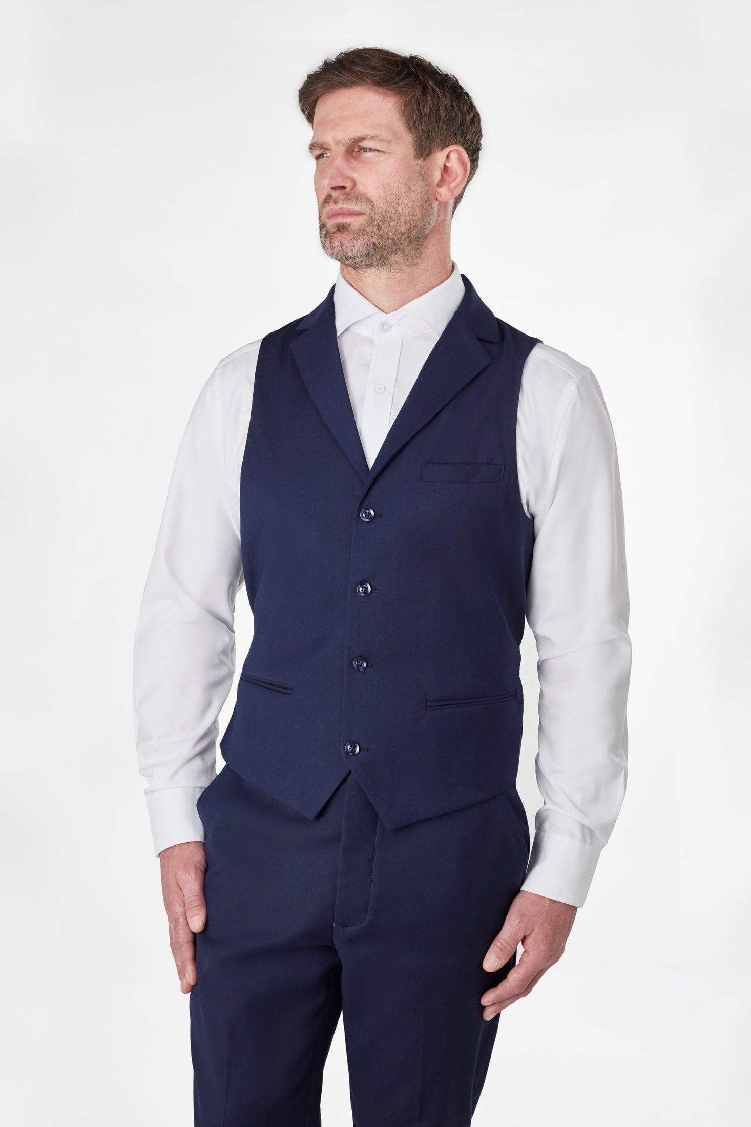 GRAHAM NAVY DOUBLE BREASTED JACKET & WAISTCOAT