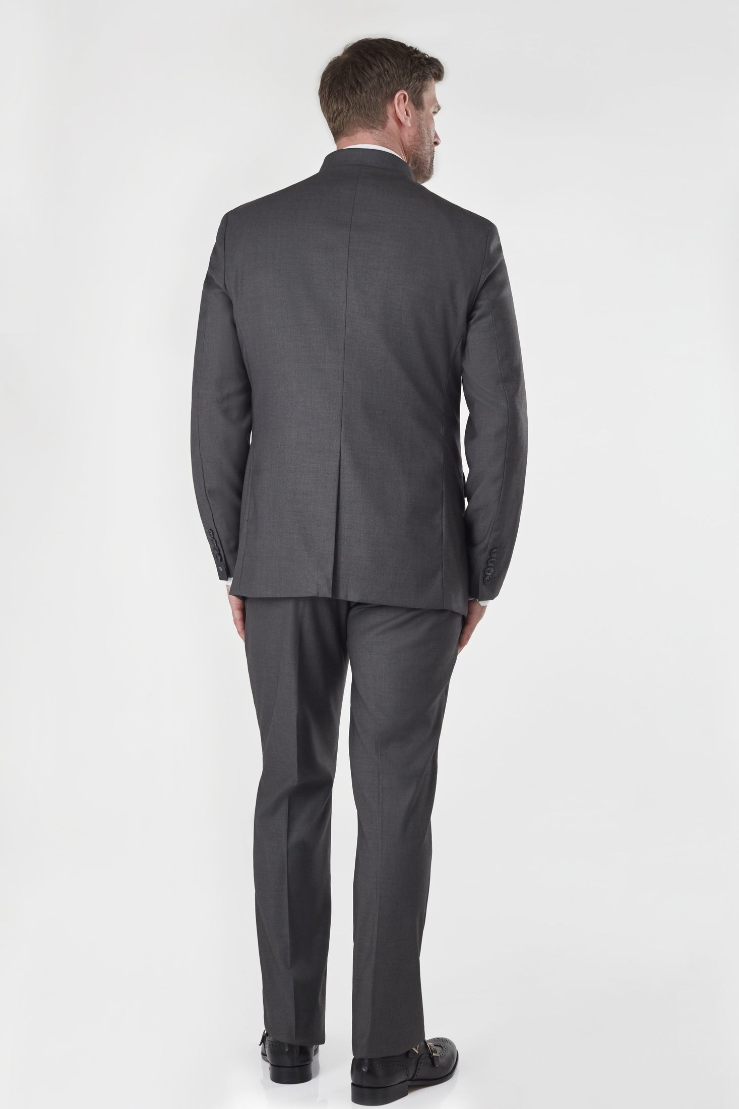 CHINESE GRANDAD COLLAR GREY JACKET