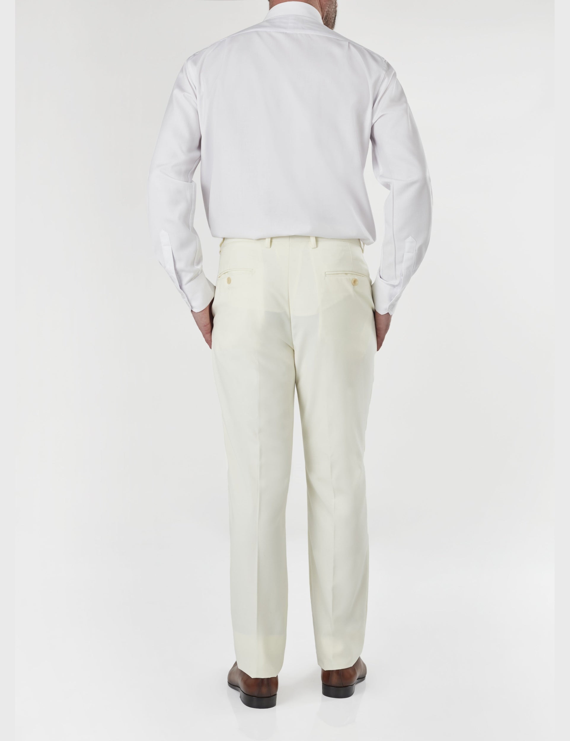 CREAM DOUBLE BREASTED TAILORED SUIT GOLD BUTTONS