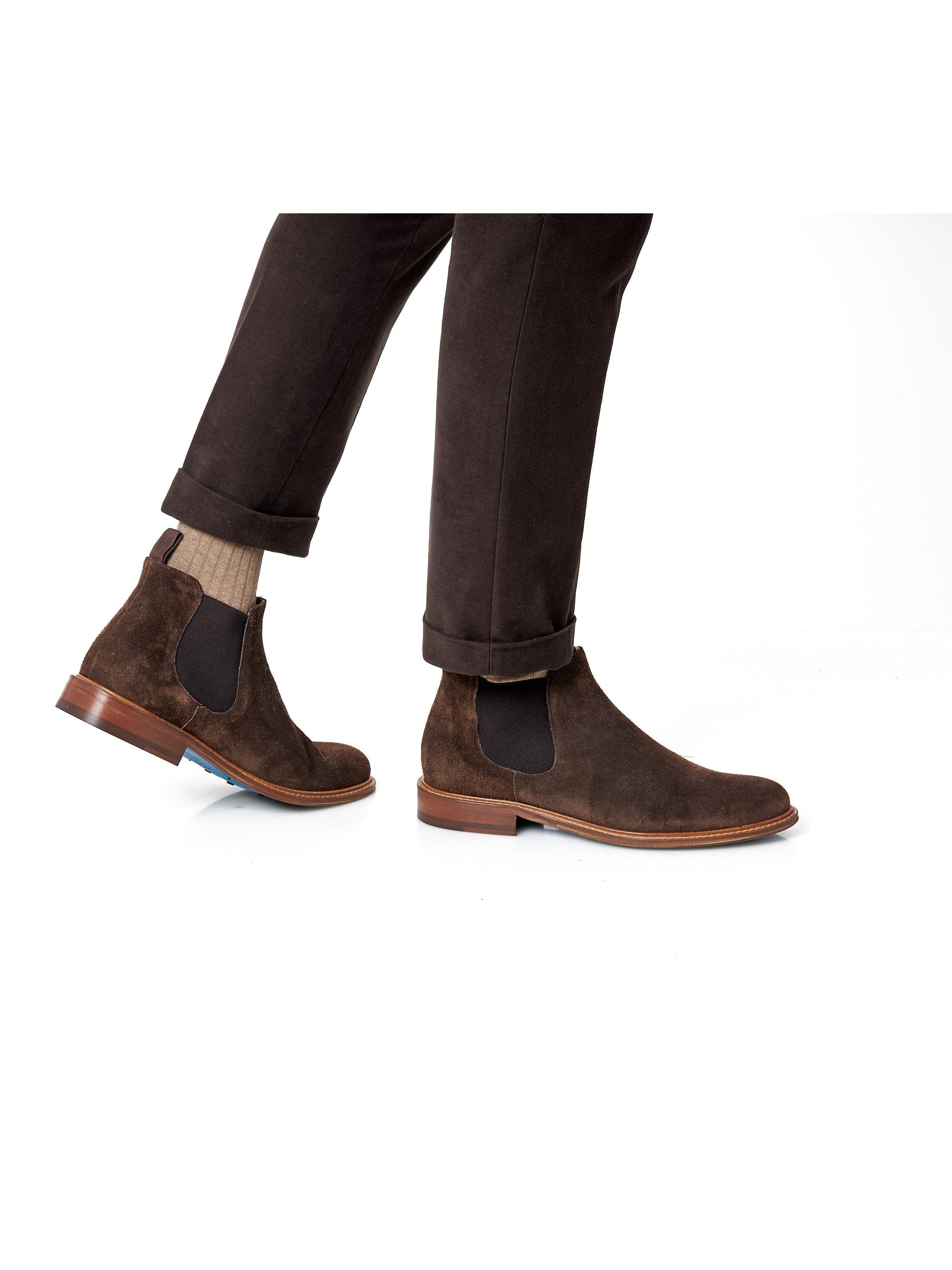 BROWN ITALIAN SUEDE LEATHER CHELSEA BOOTS