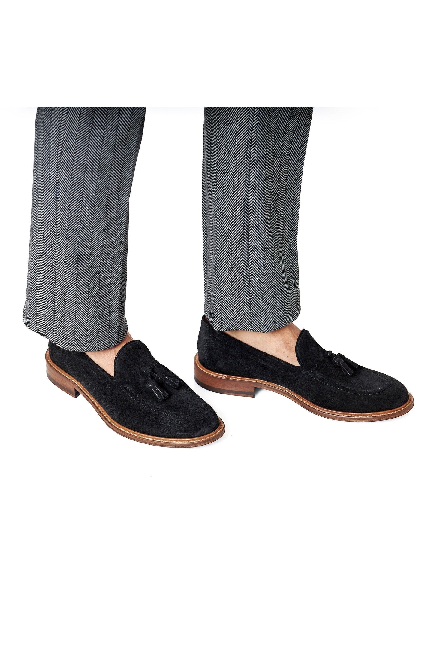 BLACK ITALIAN SUEDE TASSEL LOAFER