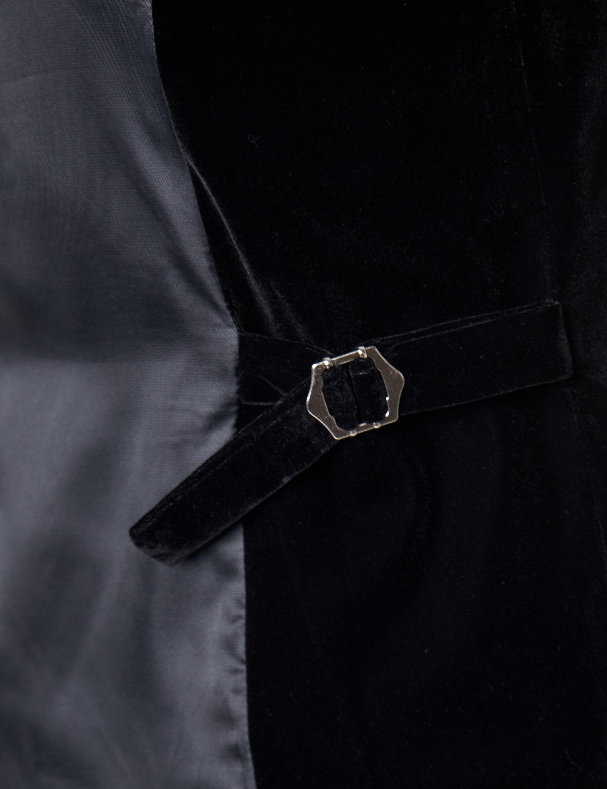TIM Black Velvet Plain Waistcoat