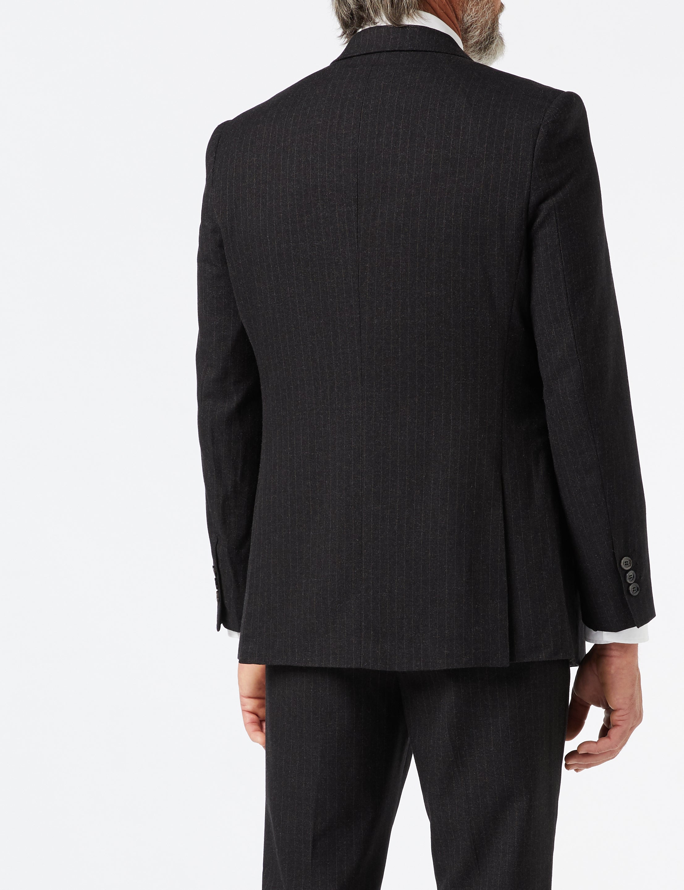 BLACK DOUBLE BREASTED PINSTRIPE JACKET & WAISTCOAT