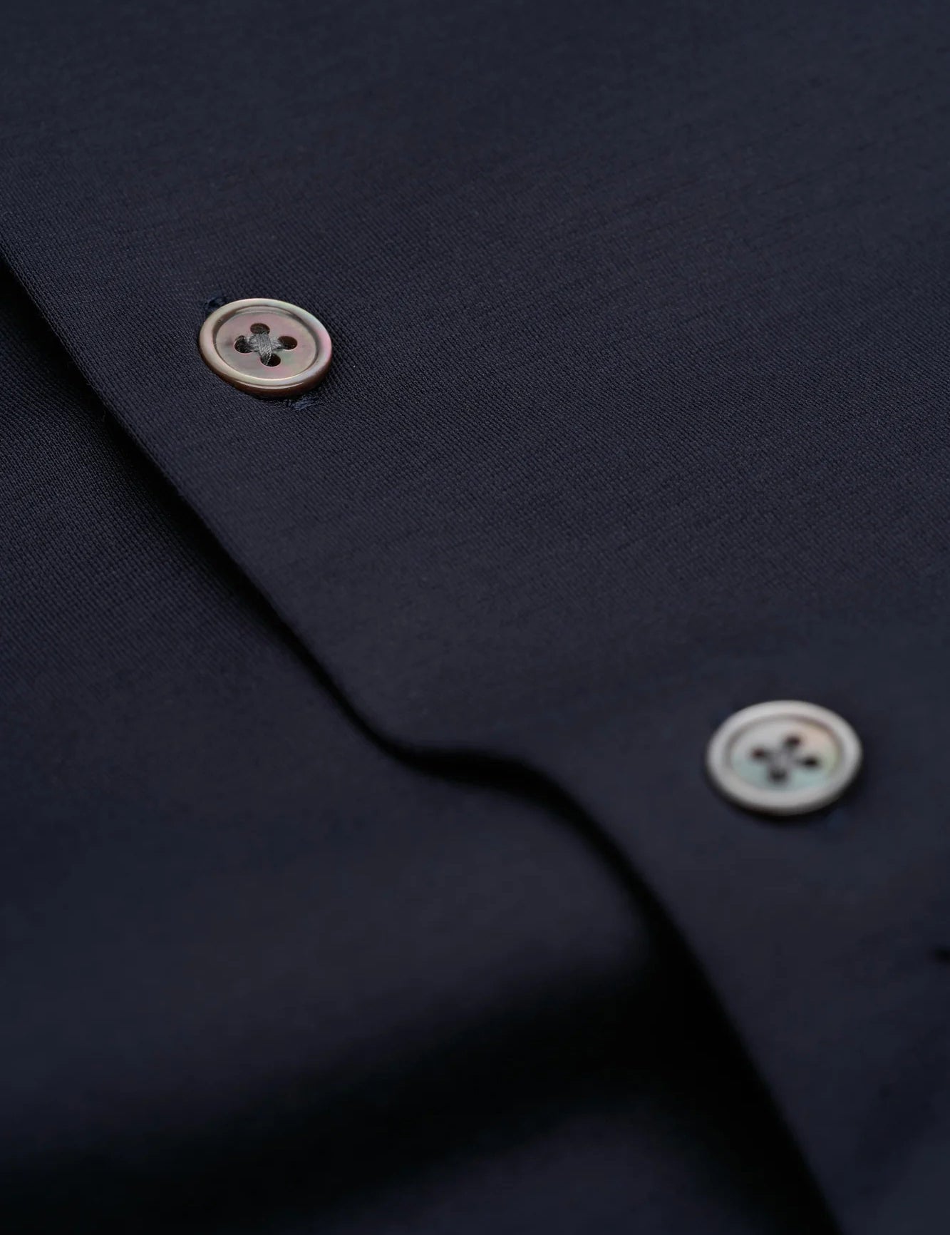 Navy Cotton Stretch Slim Fit Shirt – Short Sleeve