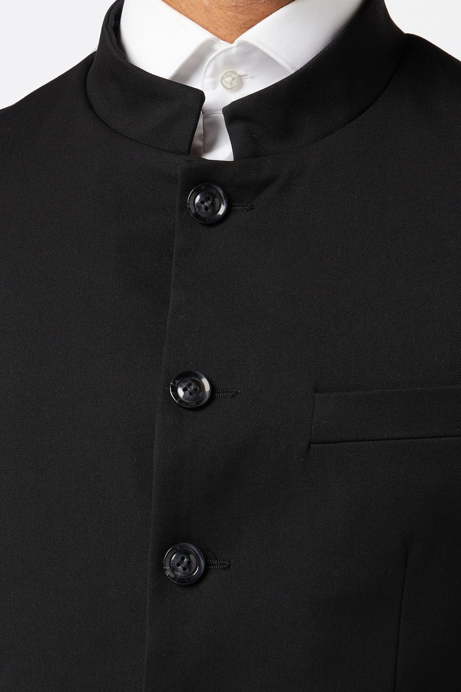CHINESE GRANDAD COLLAR BLACK NEHRU JACKET