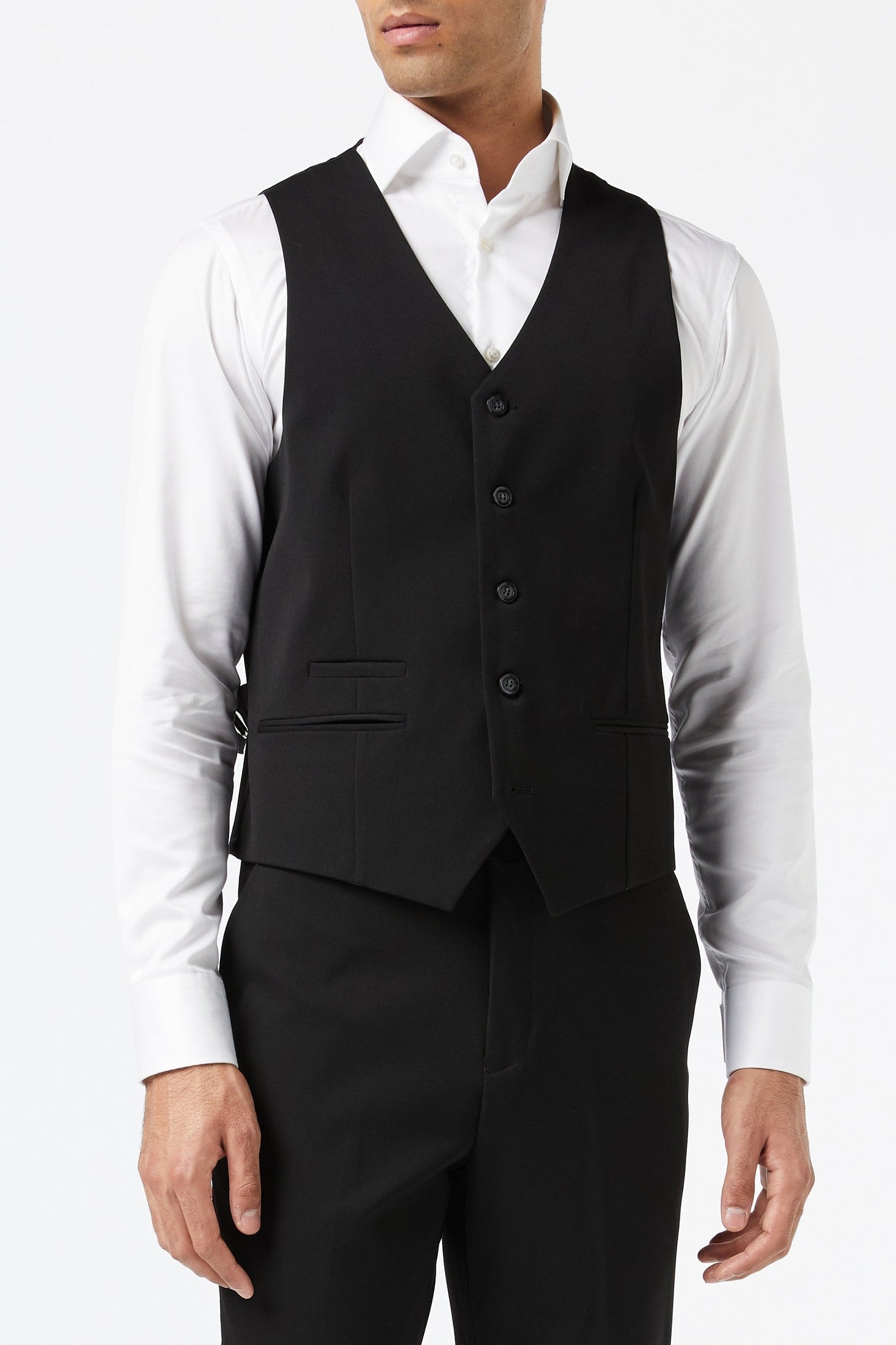 CHINESE GRANDAD COLLAR BLACK NEHRU JACKET