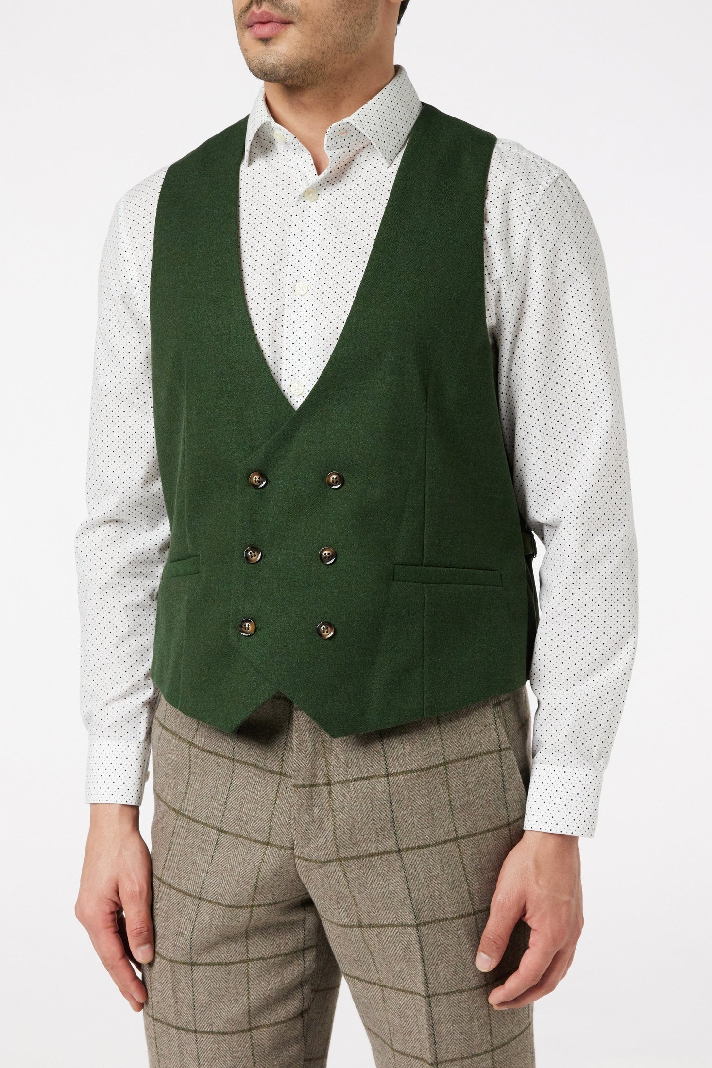 EVAN - GREY TWEED HERRINGBONE CHECK JACKET & WAISTCOAT