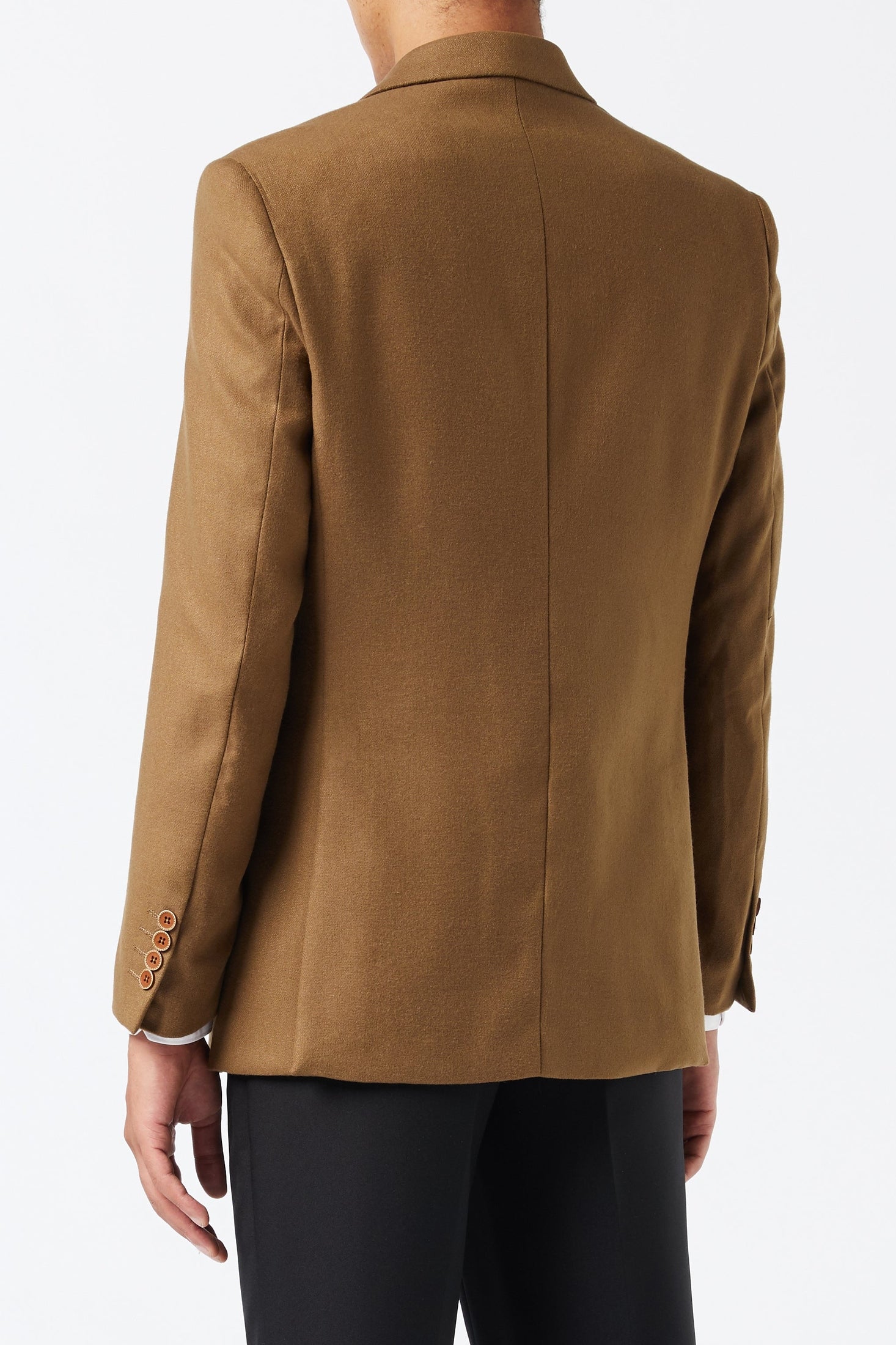 MARCO-DOUBLE BREASTED TWEED TAN JACKET