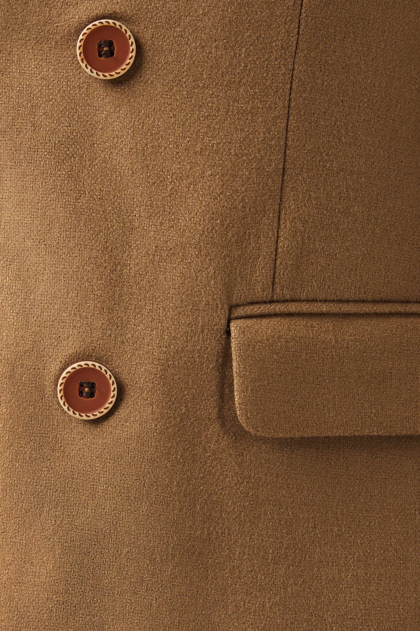 MARCO-DOUBLE BREASTED TWEED TAN JACKET