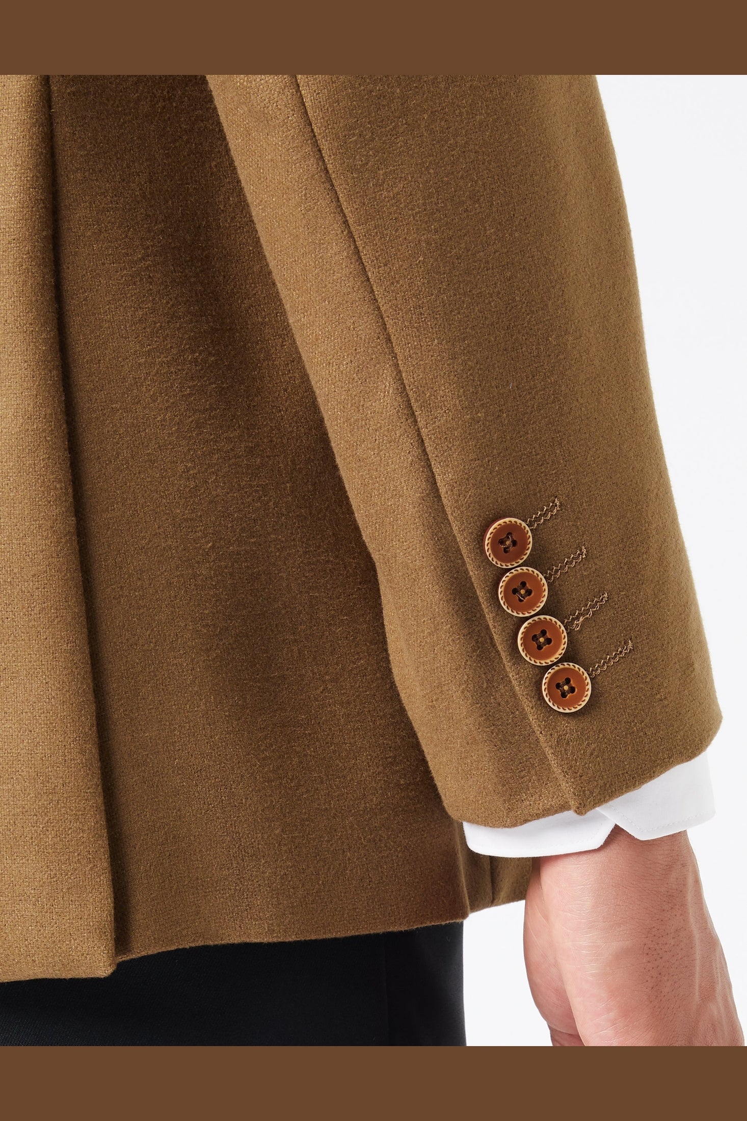 MARCO-DOUBLE BREASTED TWEED TAN JACKET