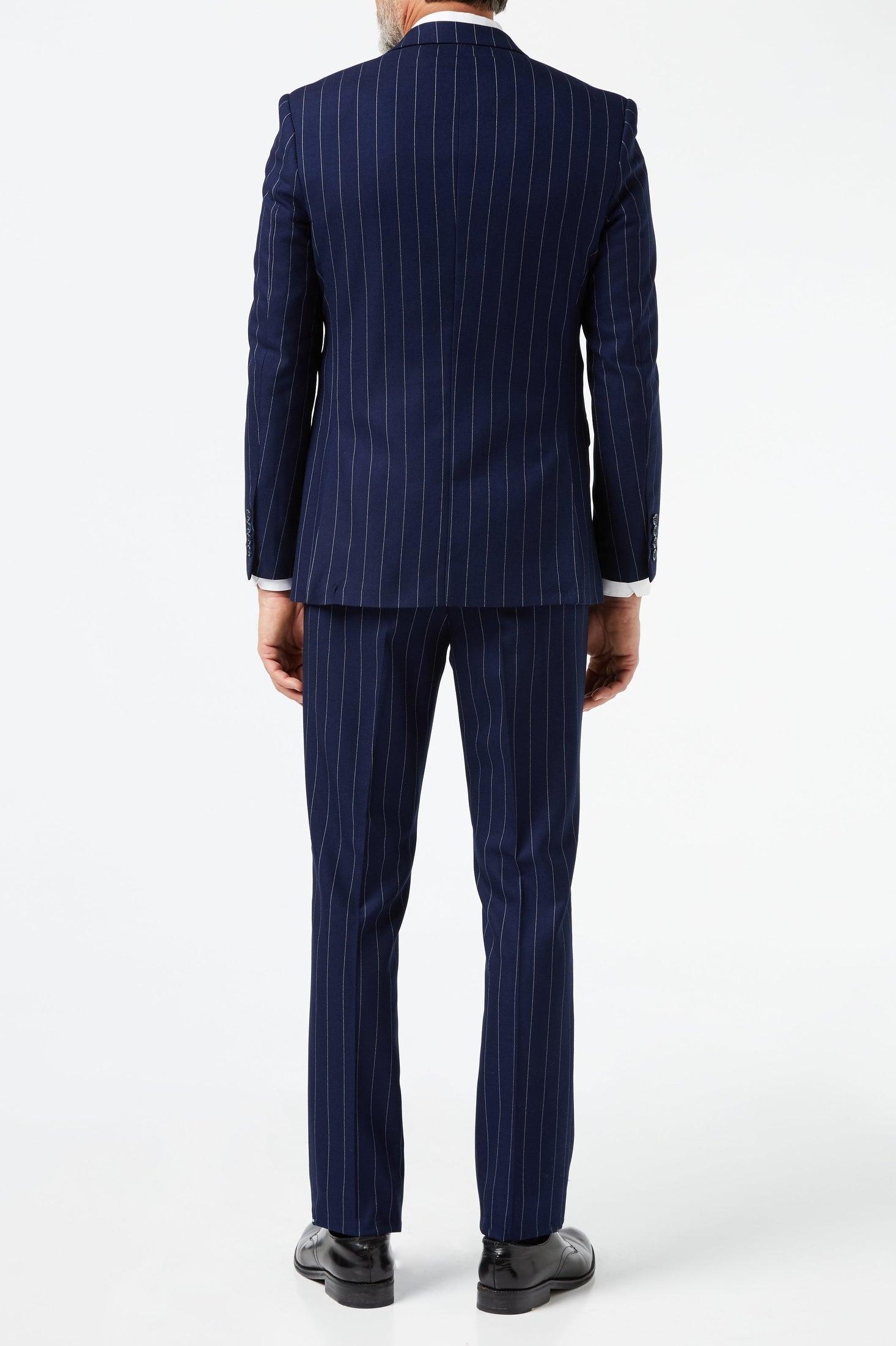 WHITE PINSTRIPE ON NAVY JACKET & WAISTCOAT