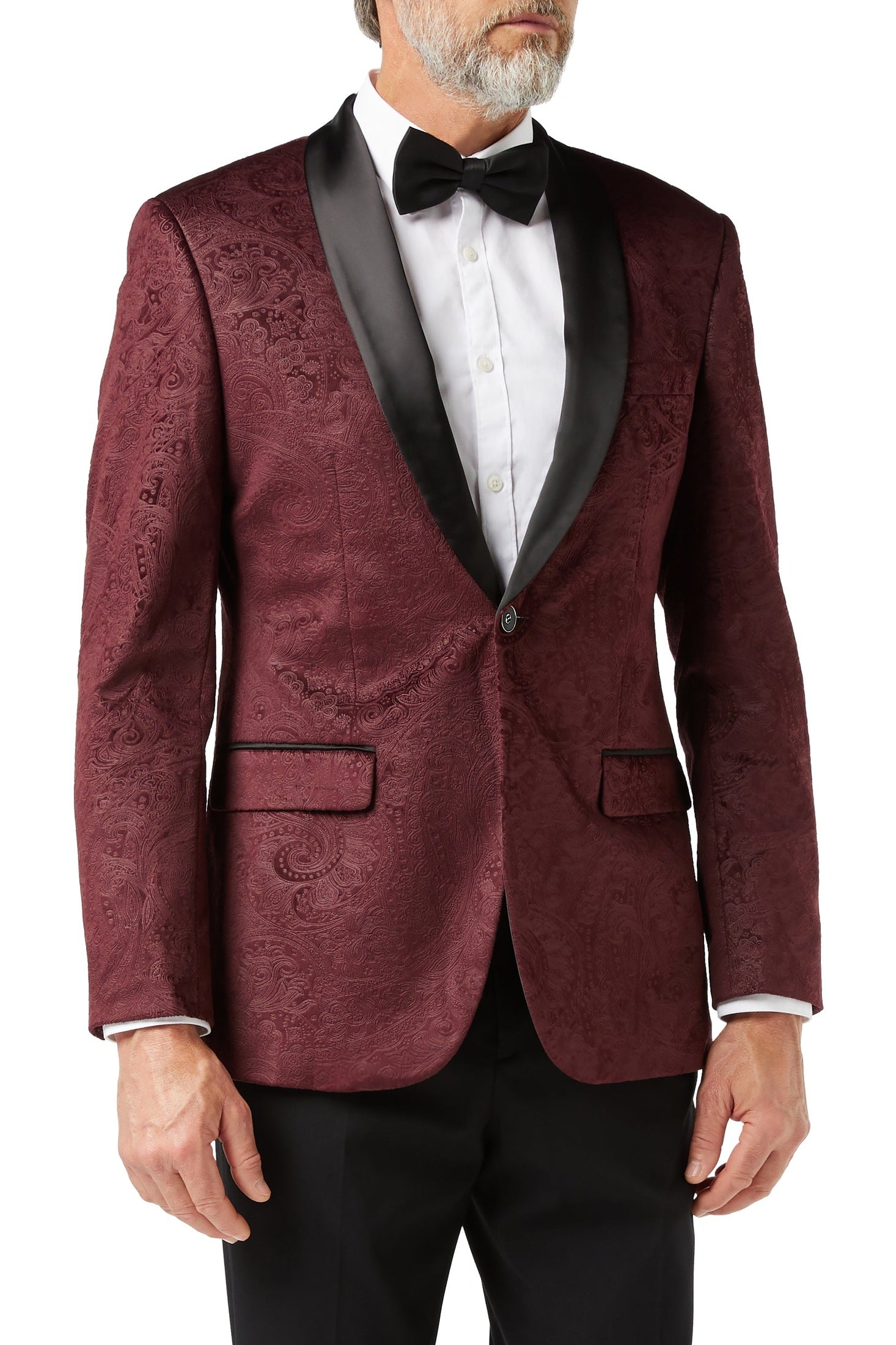 RONY - MAROON VELVET PAISLEY BLAZER