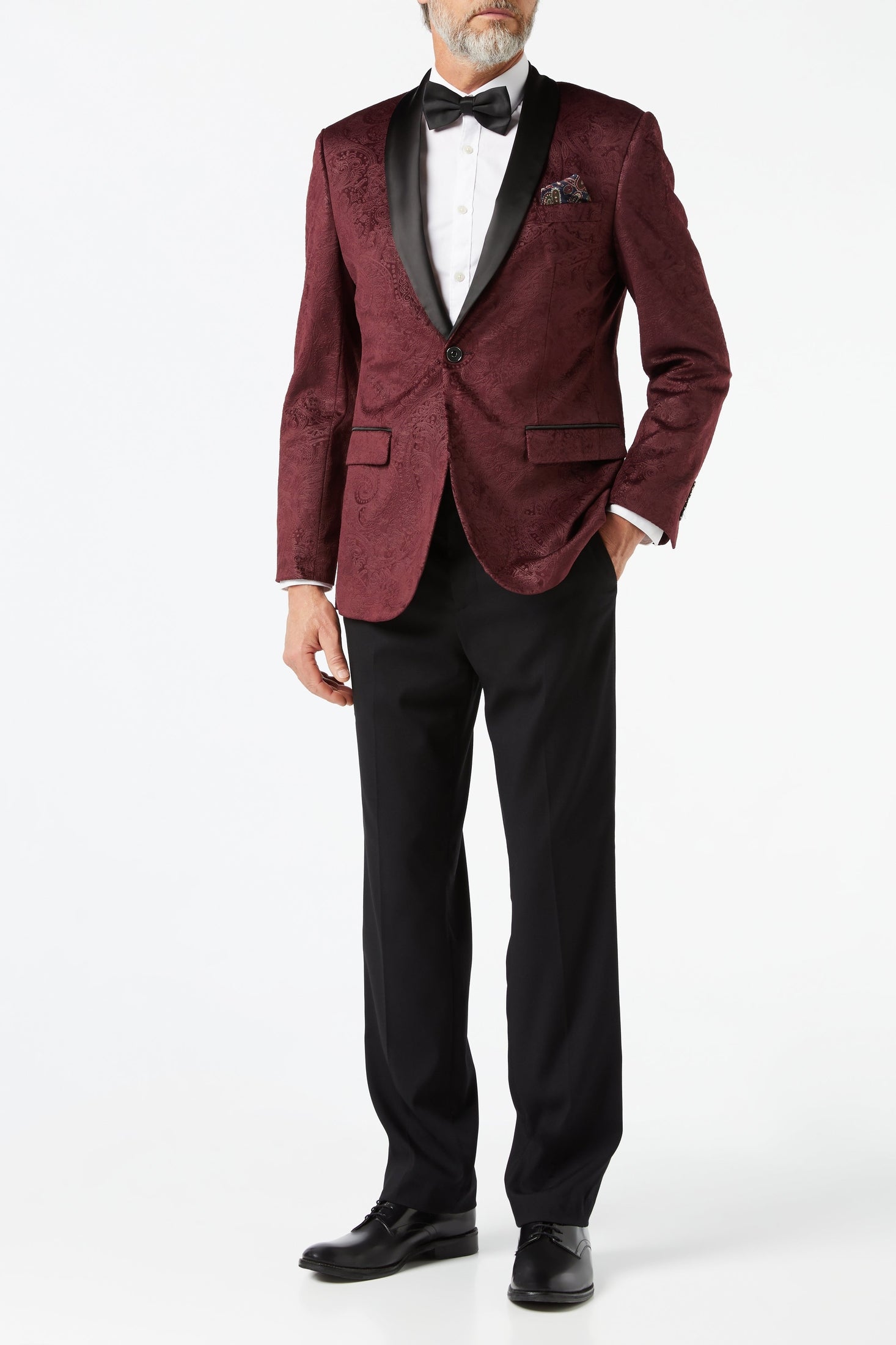 RONY - MAROON VELVET PAISLEY BLAZER