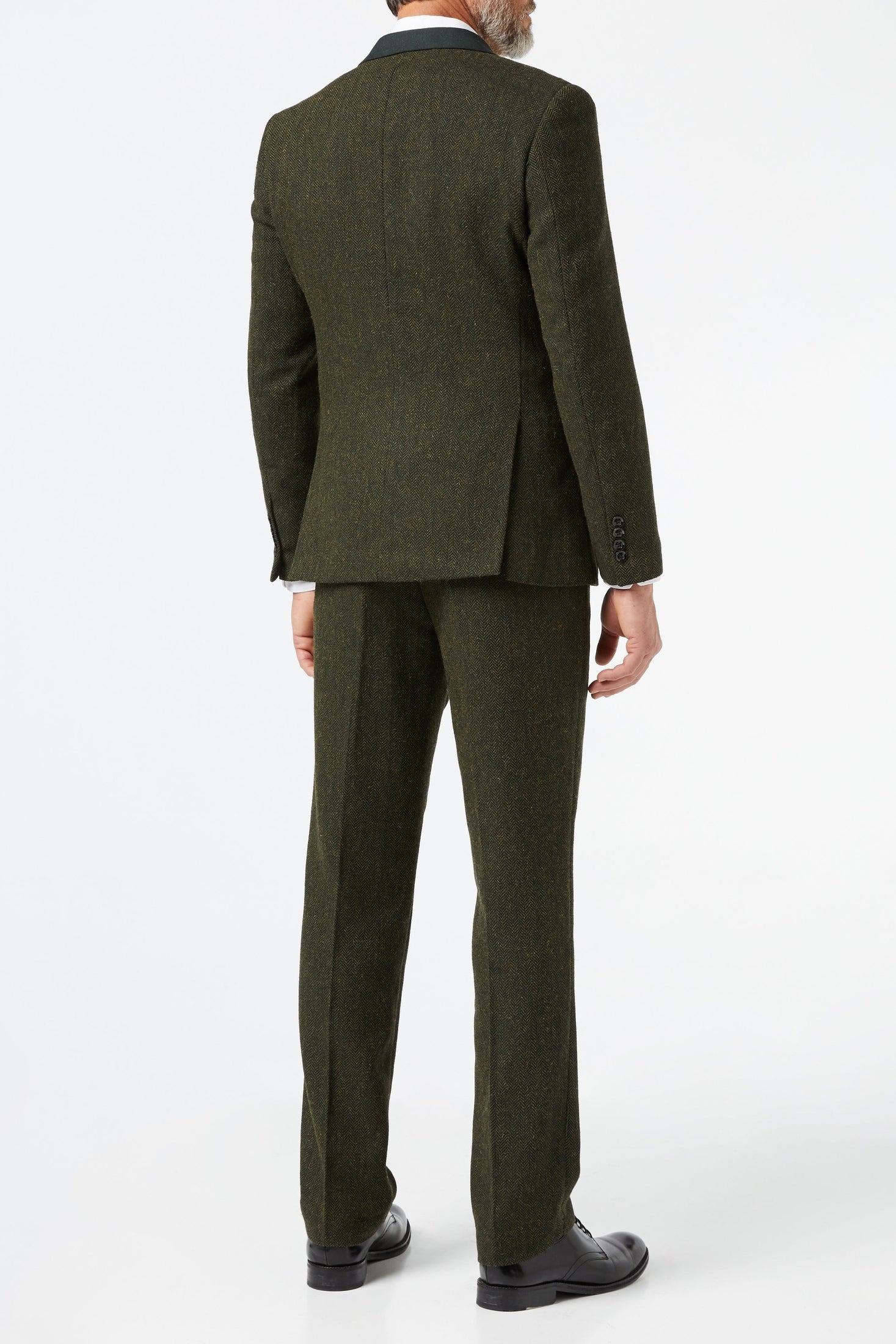 EDWARD OLIVE HERRINGBONE TWEED JACKET