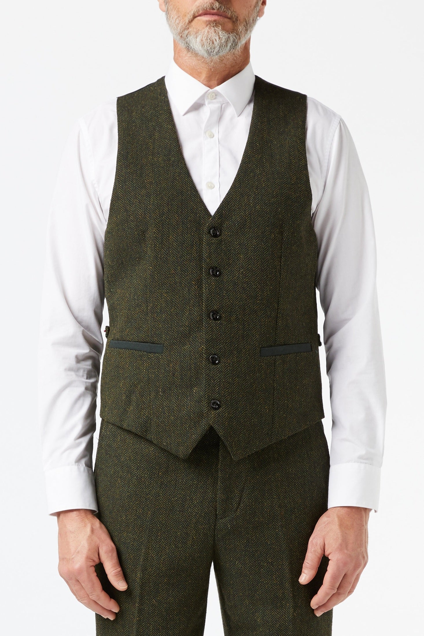 EDWARD OLIVE HERRINGBONE TWEED JACKET
