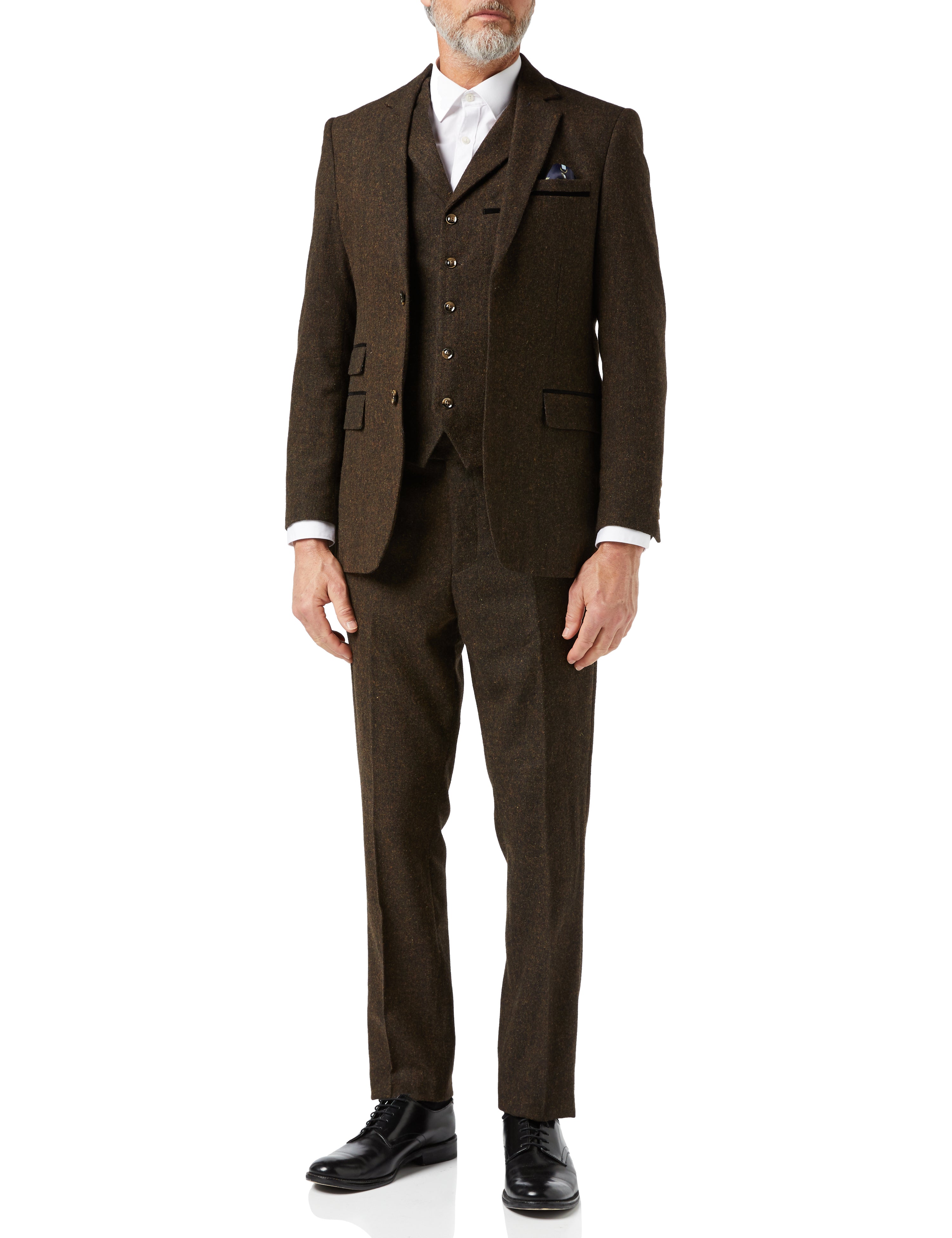 CALVIN - BROWN TWEED JACKET & WAISTCOAT