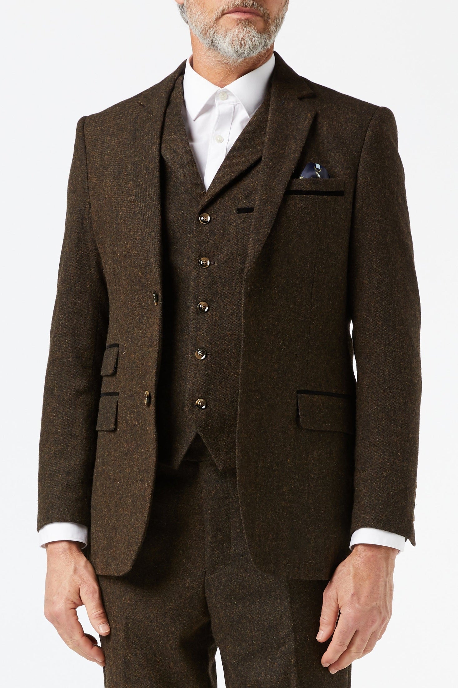 CALVIN - BROWN TWEED JACKET & WAISTCOAT