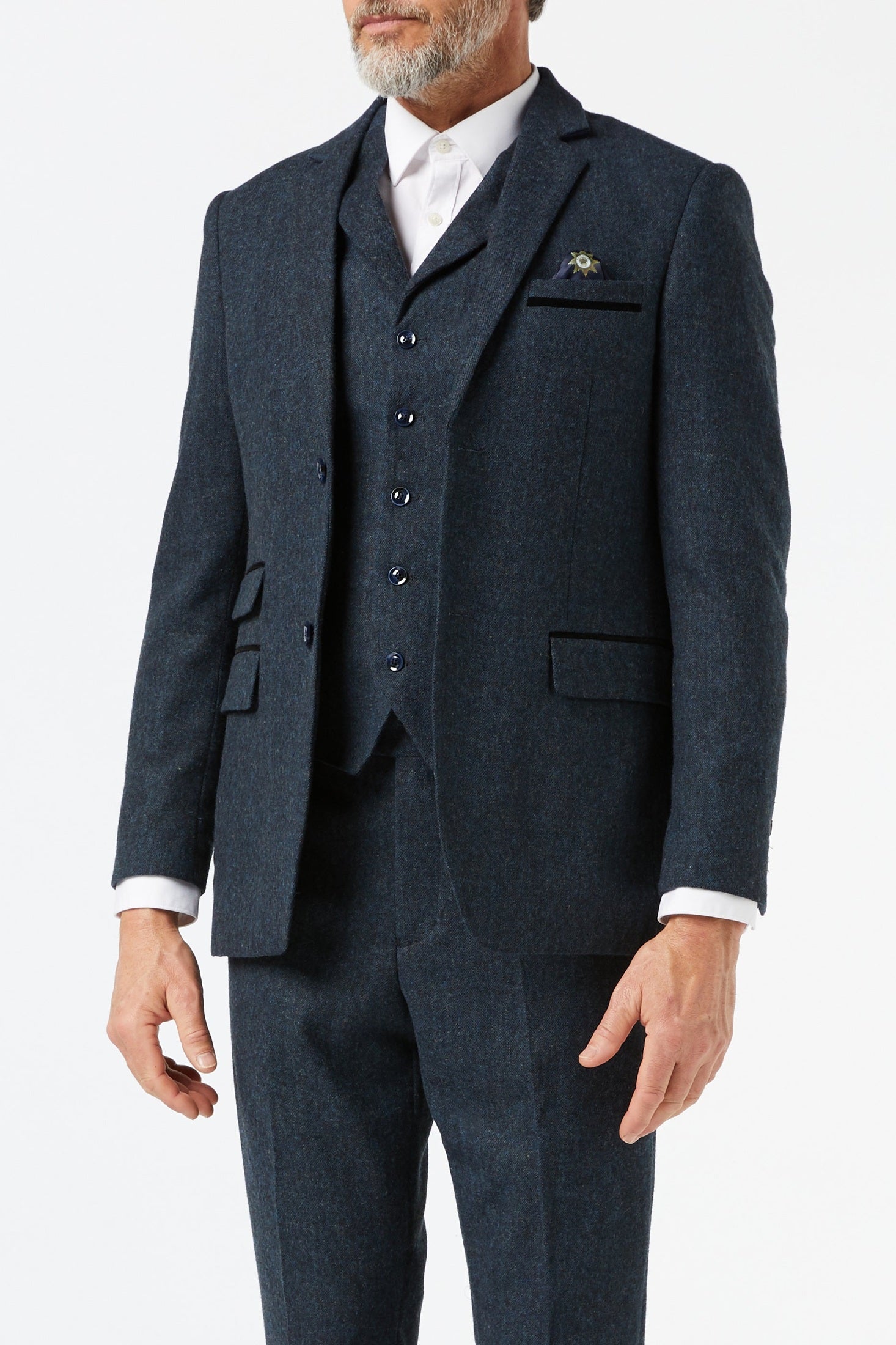 CALVIN - BLUE TWEED JACKET & WAISTCOAT