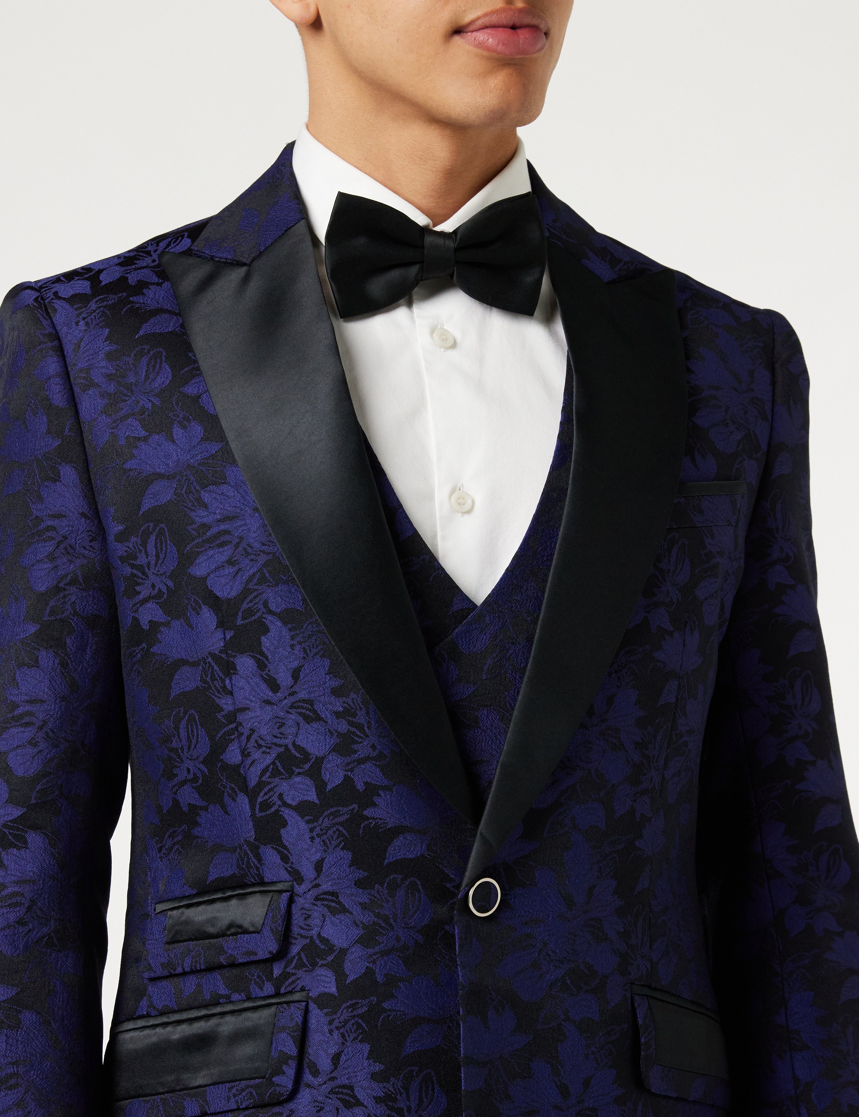 BLUE GROOMS WEDDING JACKET & WAISTCOAT