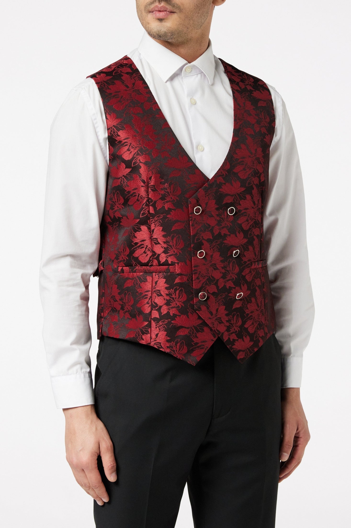 RED GROOMS WEDDING JACKET & WAISTCOAT