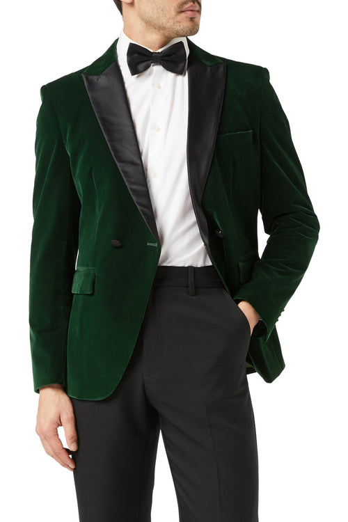 WILLS - Green Soft Velvet Dinner Jacket