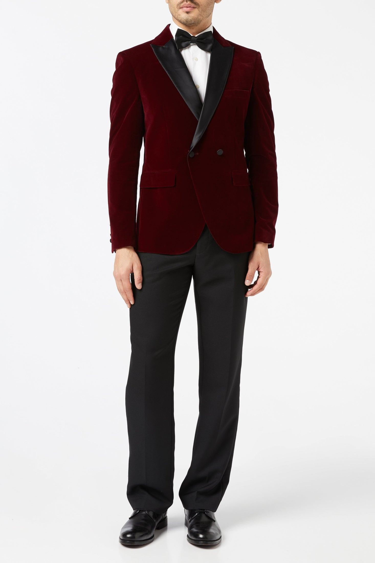 WILLS - Burgundy Soft Velvet Dinner Jacket