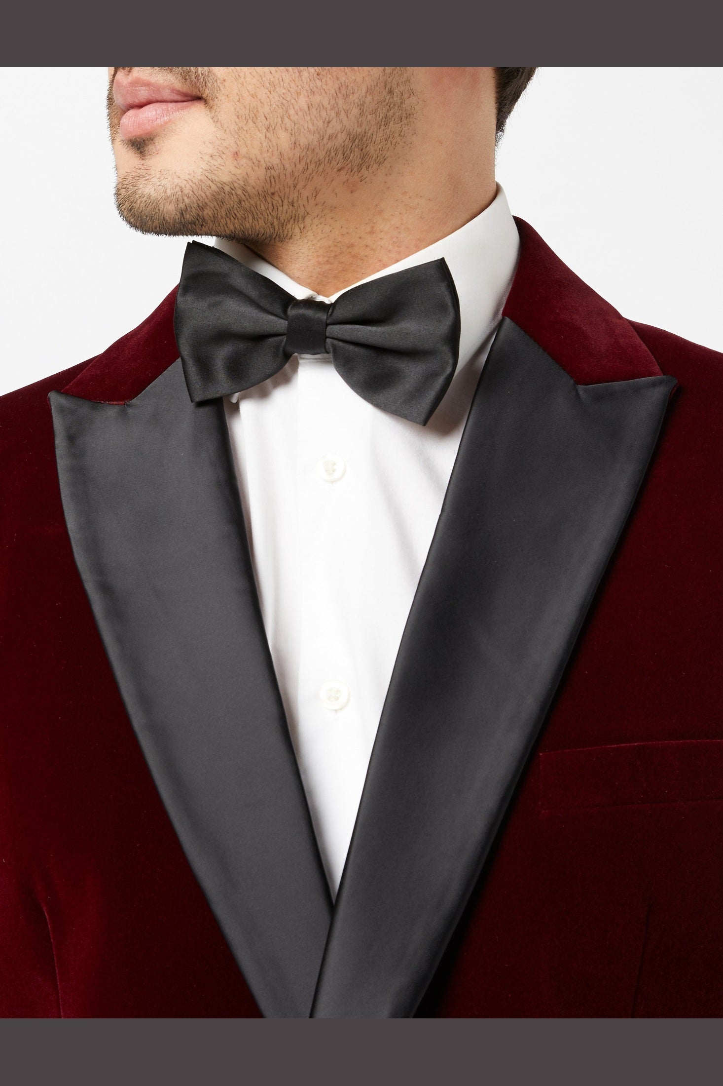WILLS - Burgundy Soft Velvet Dinner Jacket