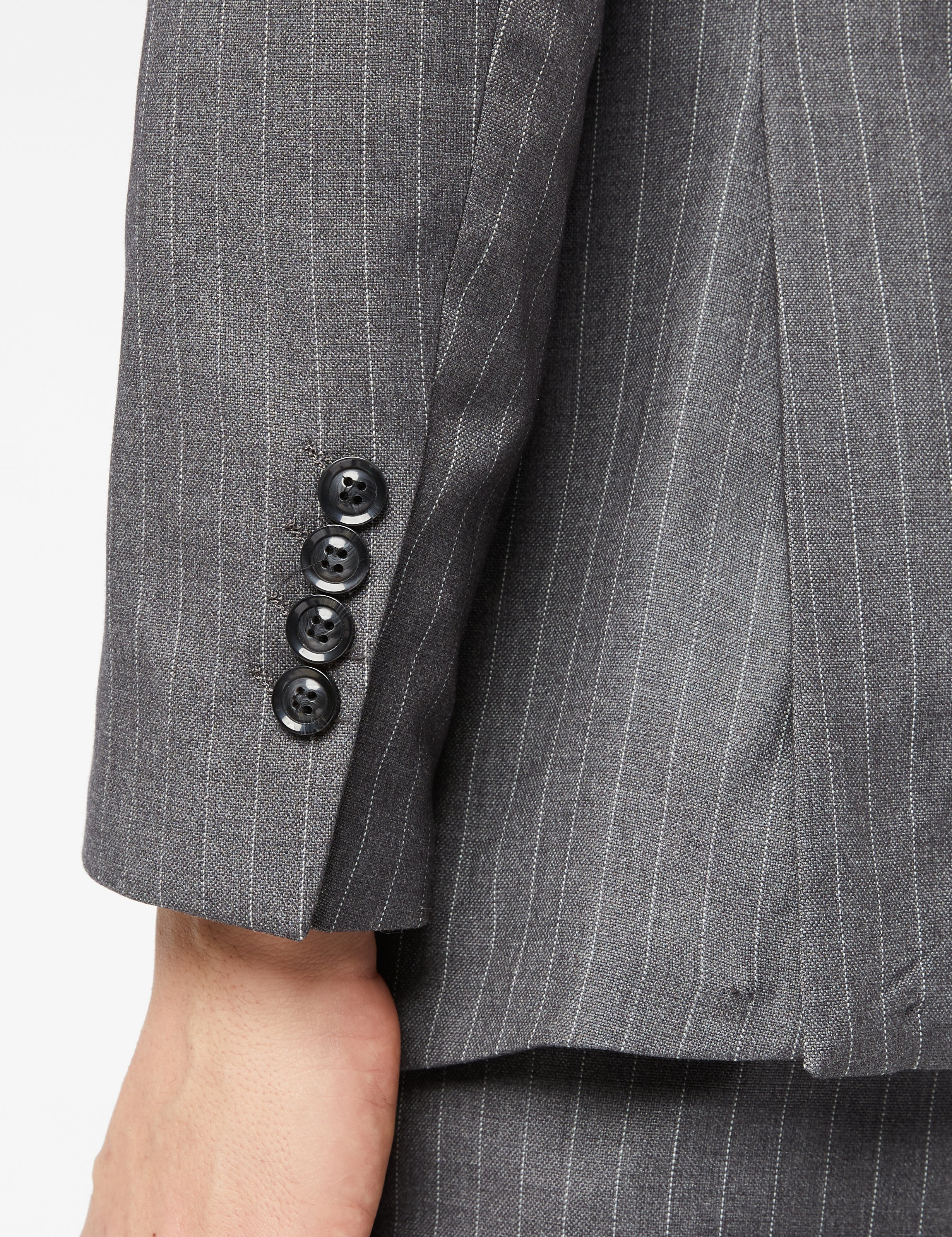 GEORGE - DOUBLE BREASTED GREY PINSTRIPE JACKET