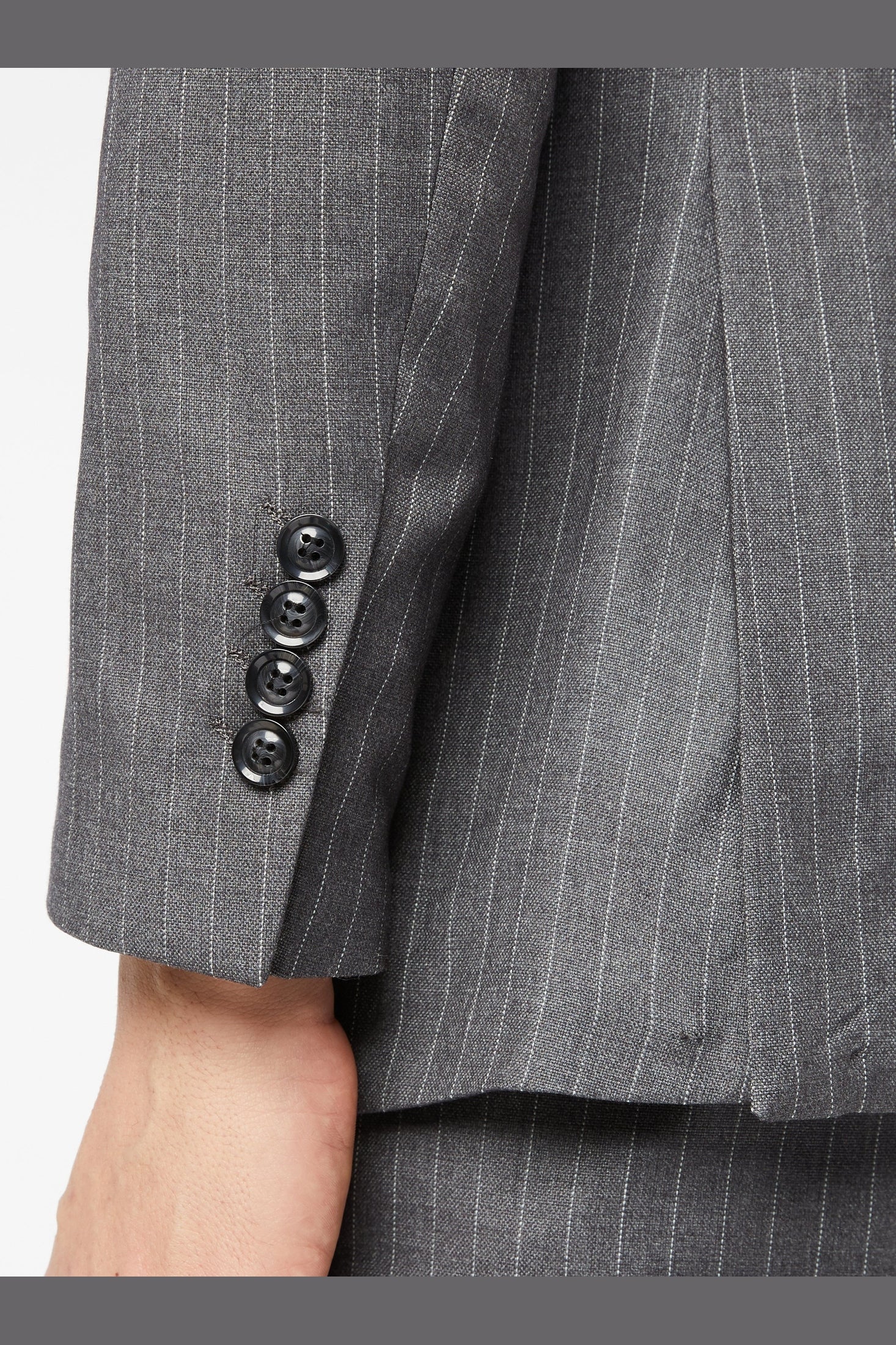 GEORGE - DOUBLE BREASTED GREY PINSTRIPE JACKET