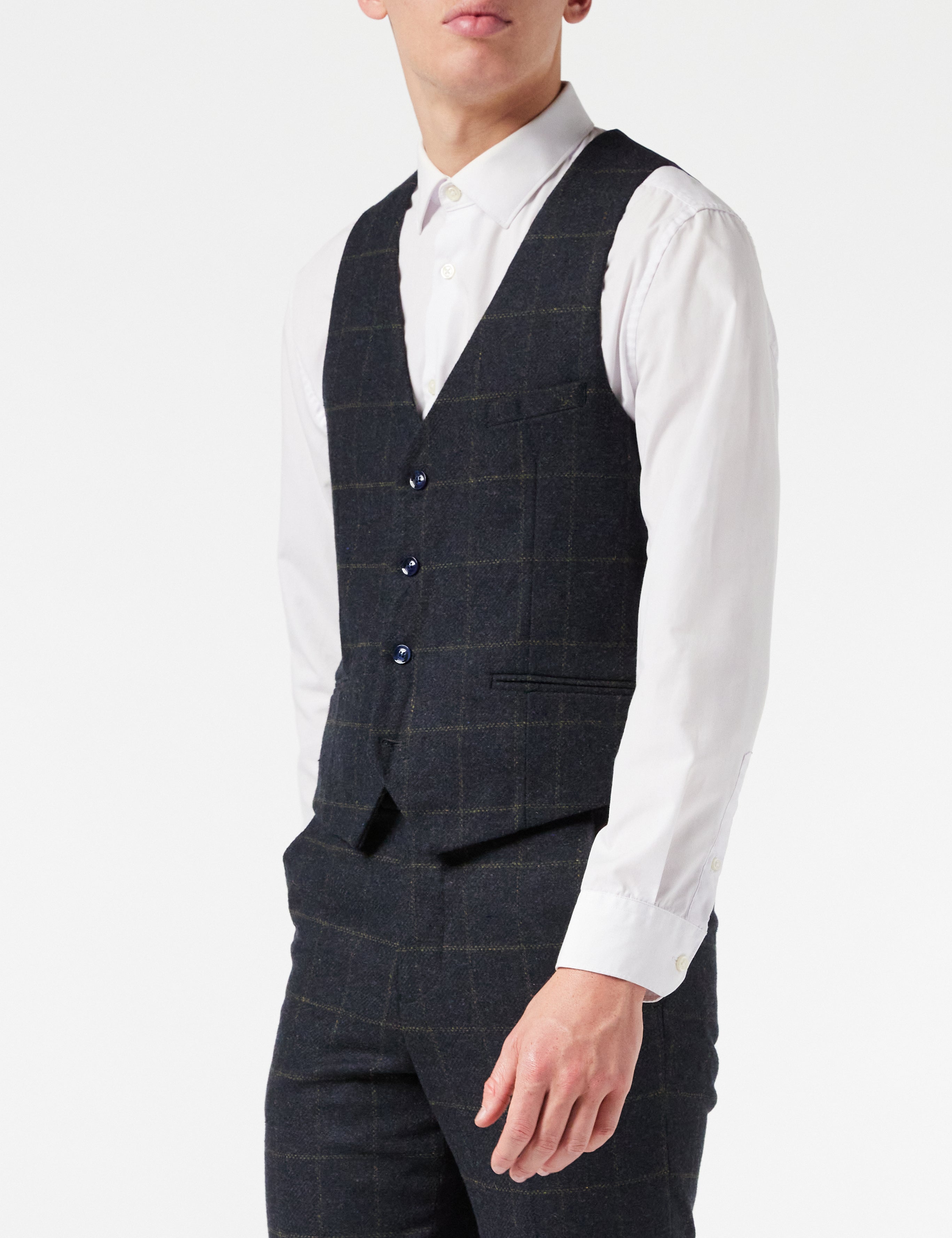 TWEED NAVY CHECK JACKET