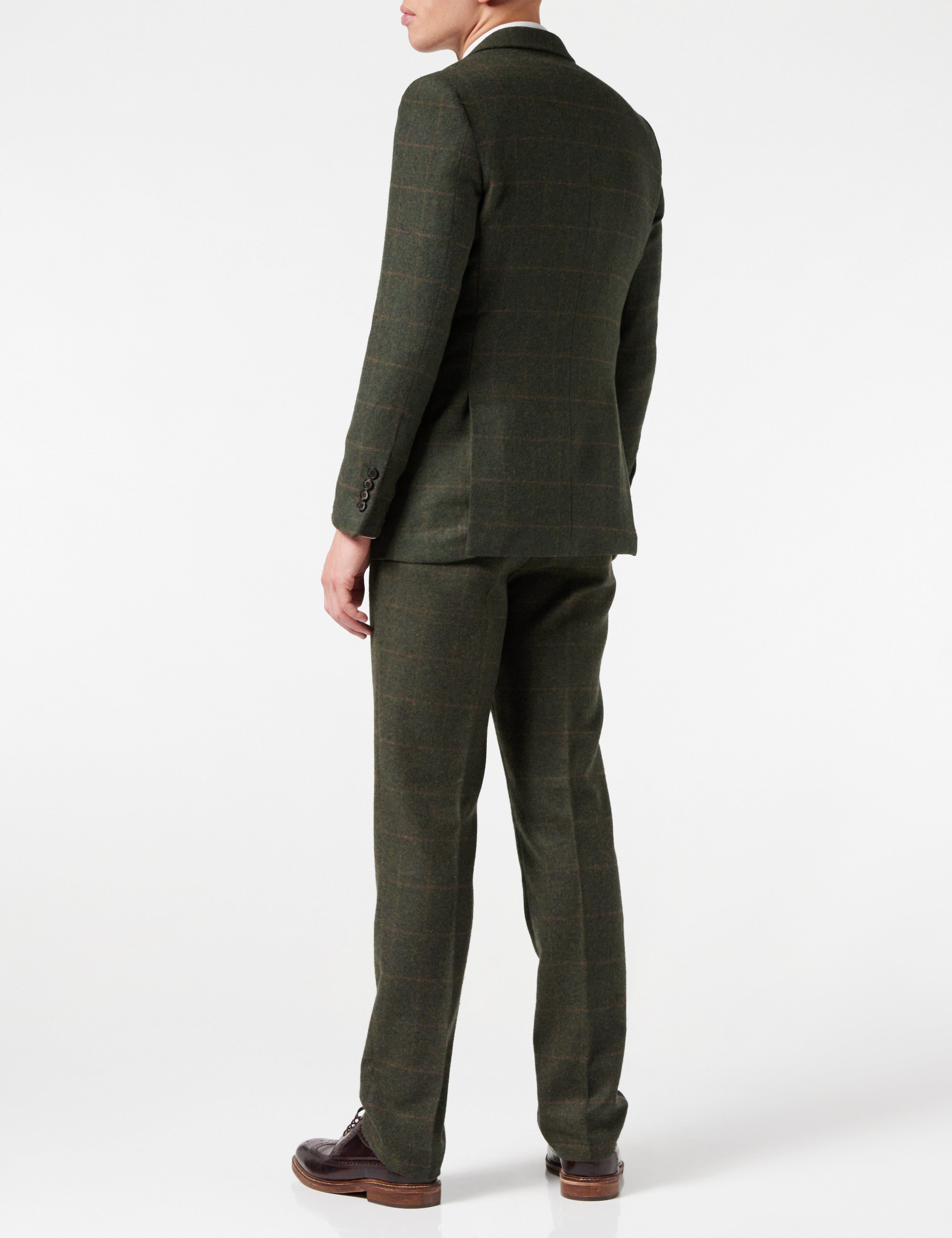OLIVE GREEN TWEED CHECK JACKET